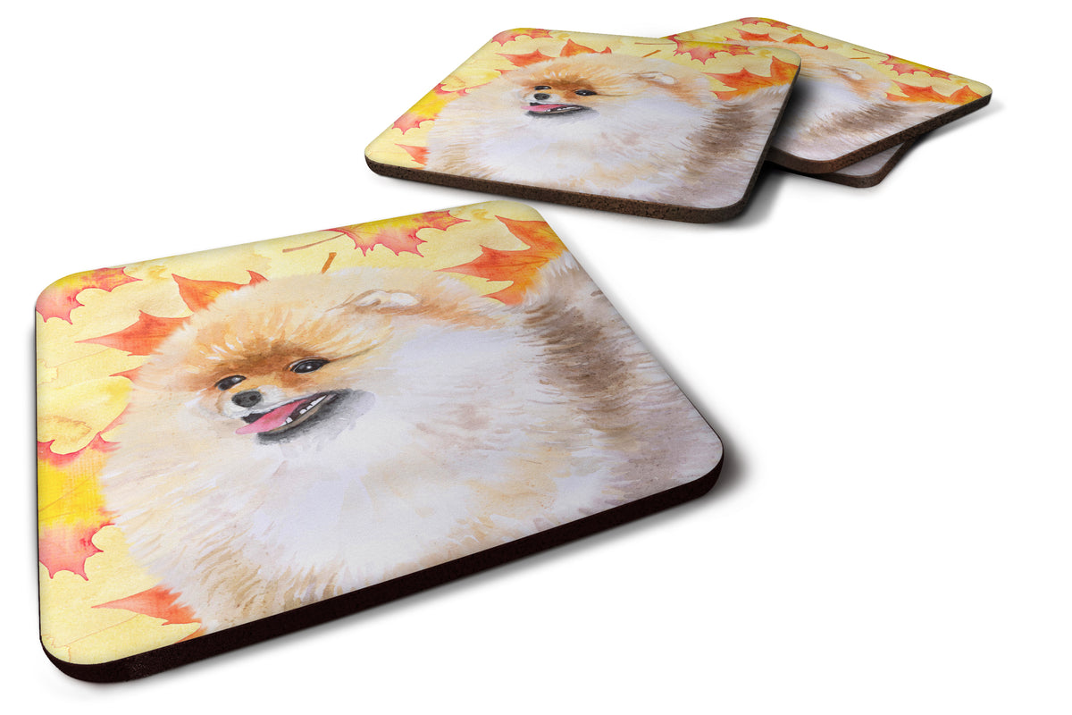 Pomeranian Fall Foam Coaster Set of 4 BB9943FC - the-store.com