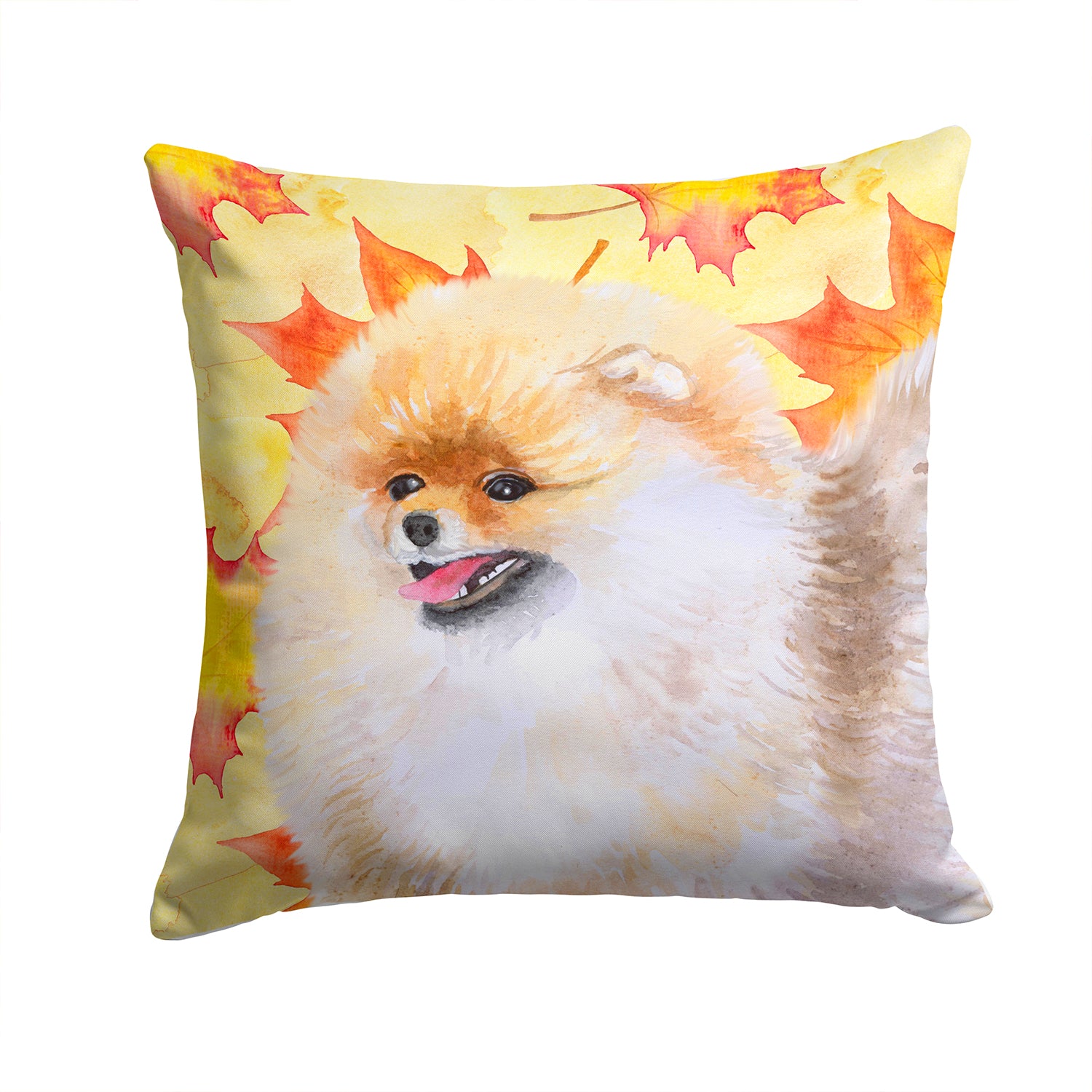 Pomeranian Fall Fabric Decorative Pillow BB9943PW1414 - the-store.com