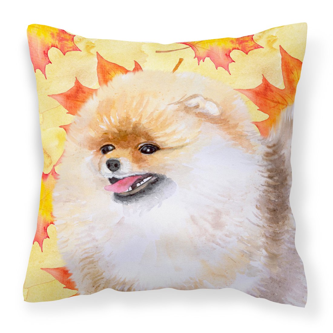 Pomeranian Fall Fabric Decorative Pillow BB9943PW1818 by Caroline's Treasures