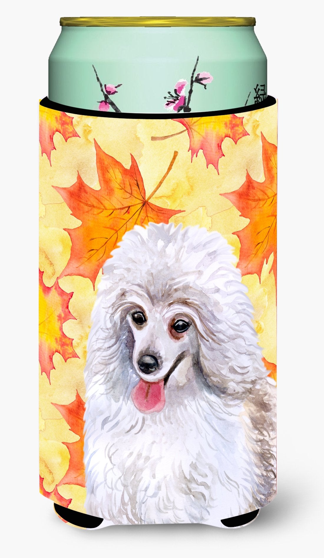 Medium White Poodle Fall Tall Boy Beverage Insulator Hugger BB9944TBC by Caroline's Treasures