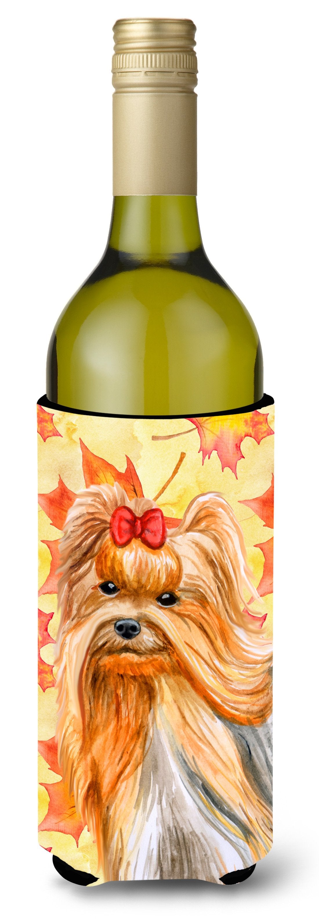 Yorkshire Terrier Fall Wine Bottle Beverge Insulator Hugger BB9946LITERK by Caroline's Treasures