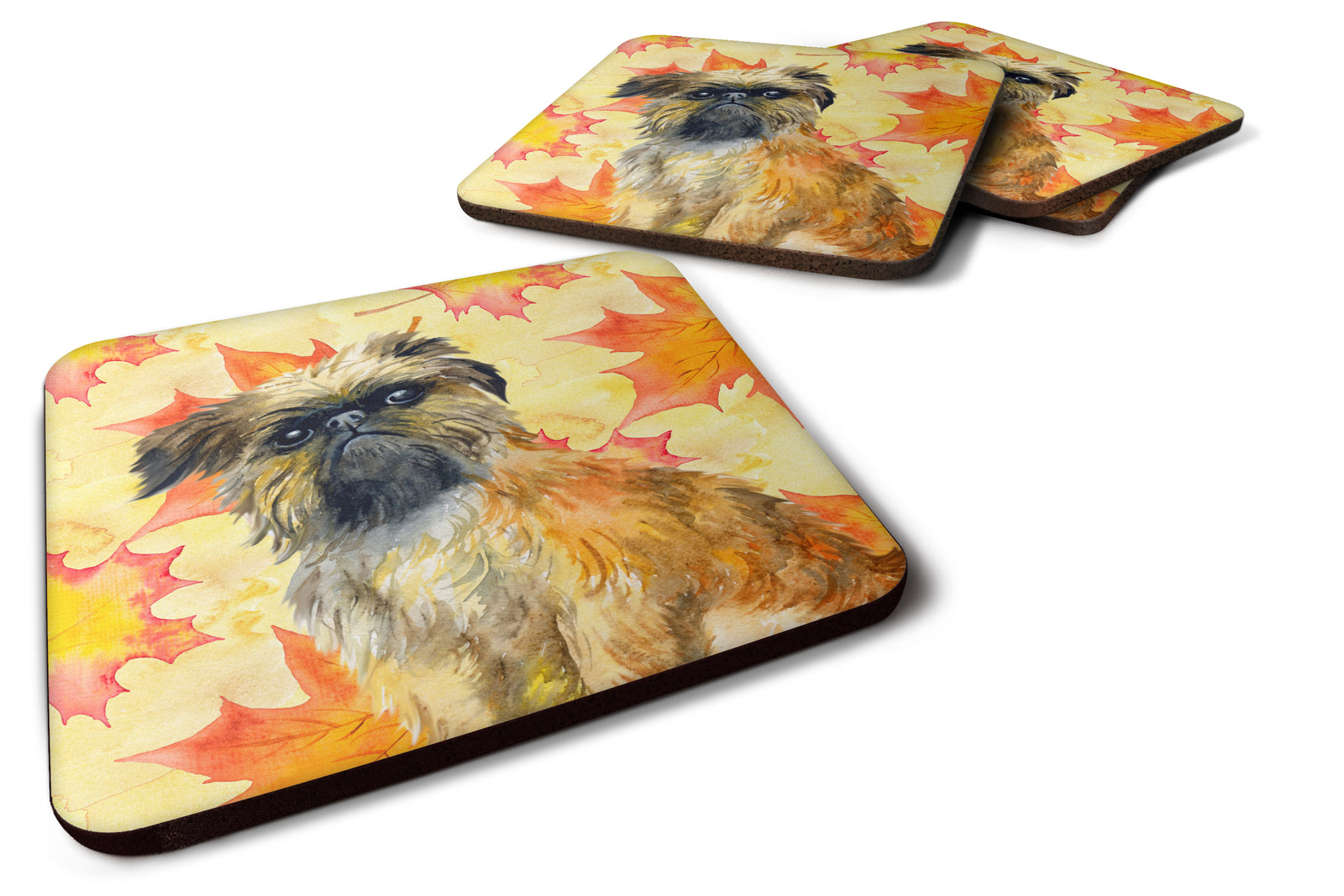 Brussels Griffon Fall Foam Coaster Set of 4 BB9948FC - the-store.com