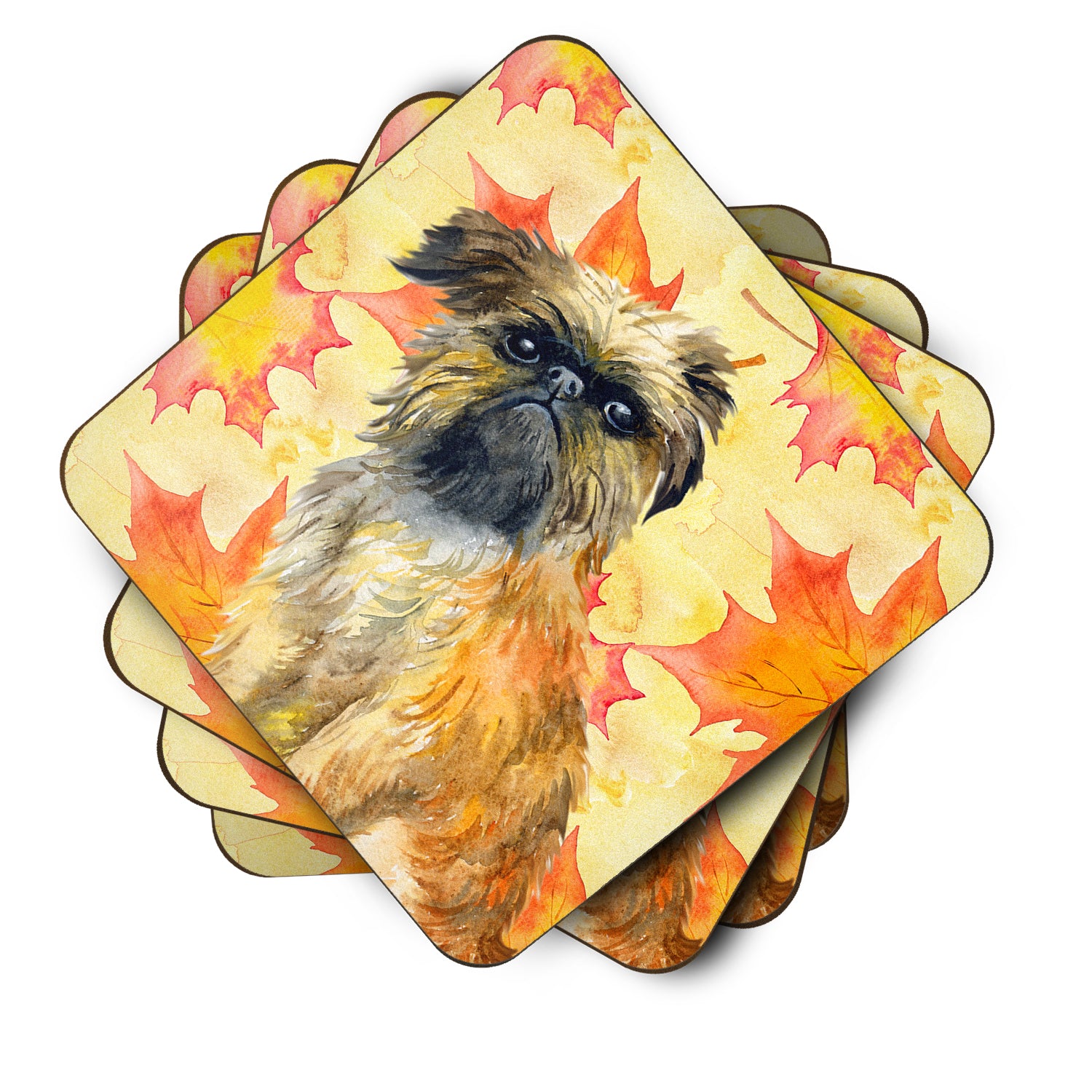 Brussels Griffon Fall Foam Coaster Set of 4 BB9948FC - the-store.com