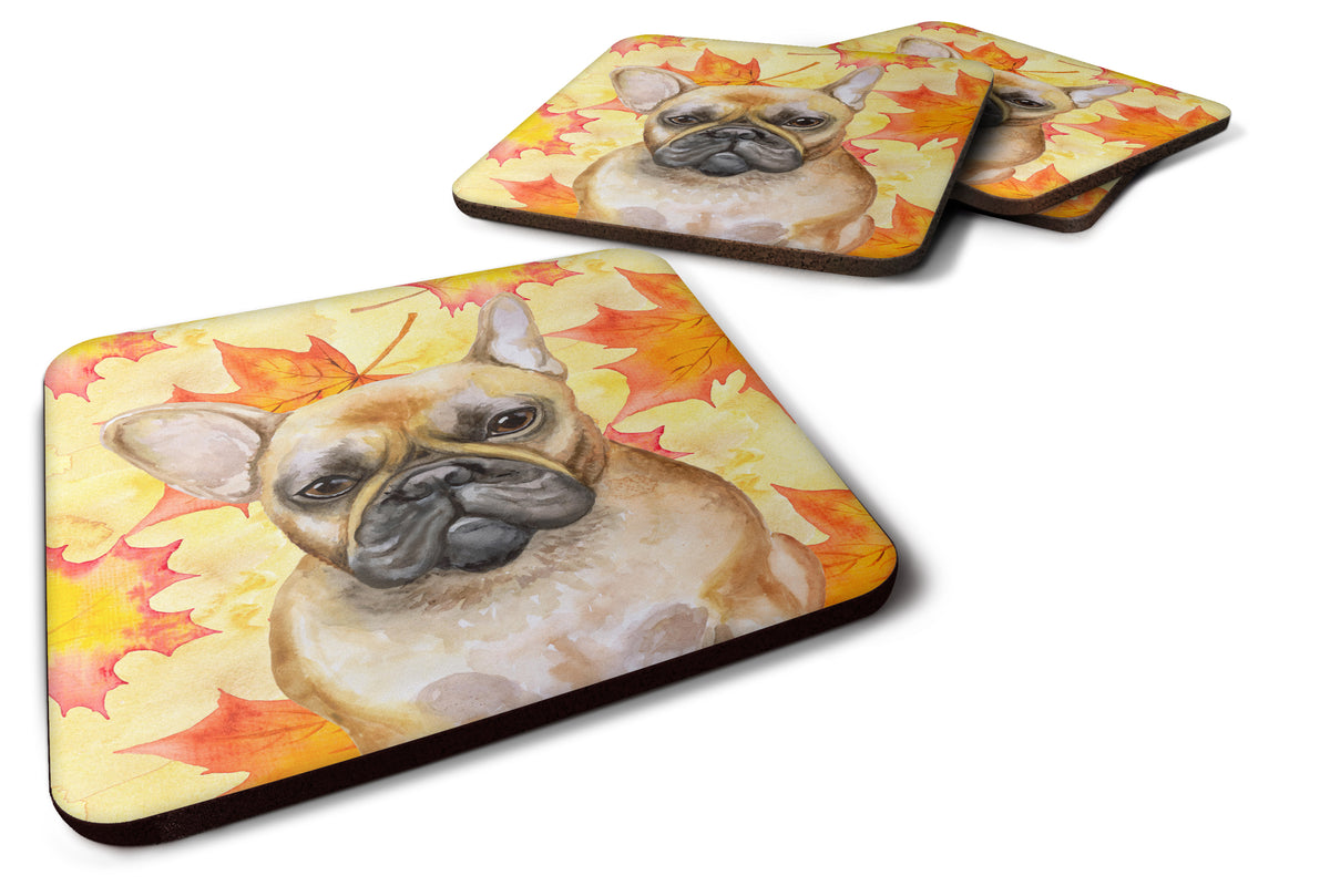 French Bulldog Fall Foam Coaster Set of 4 BB9949FC - the-store.com