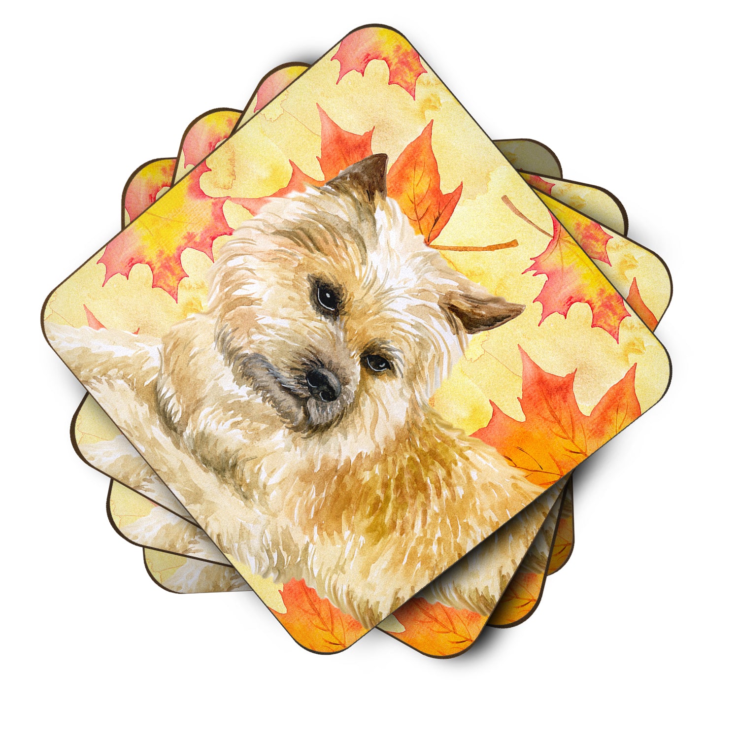 Cairn Terrier Fall Foam Coaster Set of 4 BB9951FC - the-store.com