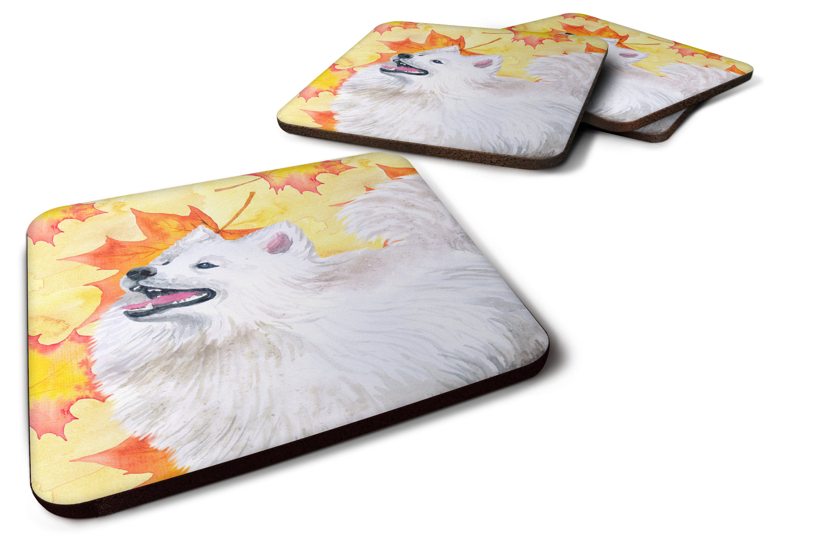 Samoyed Fall Foam Coaster Set of 4 BB9952FC - the-store.com