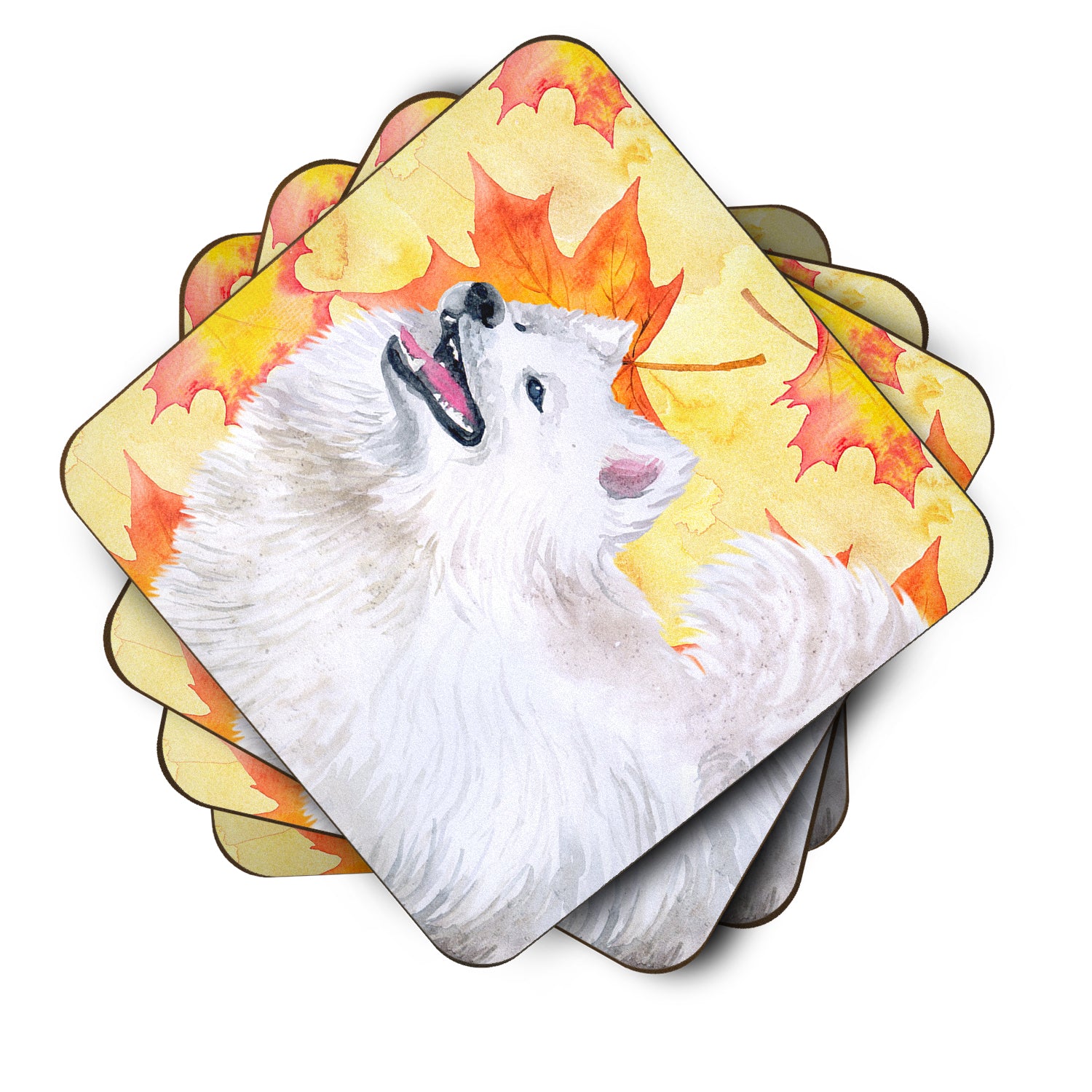 Samoyed Fall Foam Coaster Set of 4 BB9952FC - the-store.com