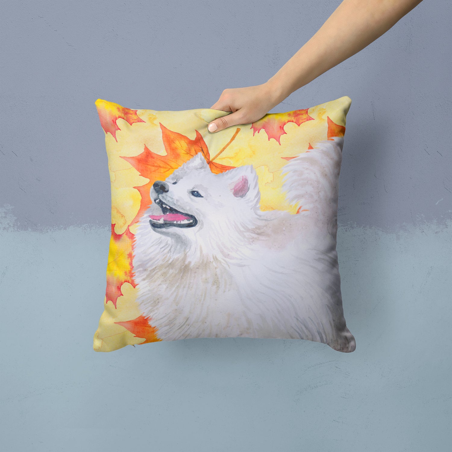 Samoyed Fall Fabric Decorative Pillow BB9952PW1414 - the-store.com