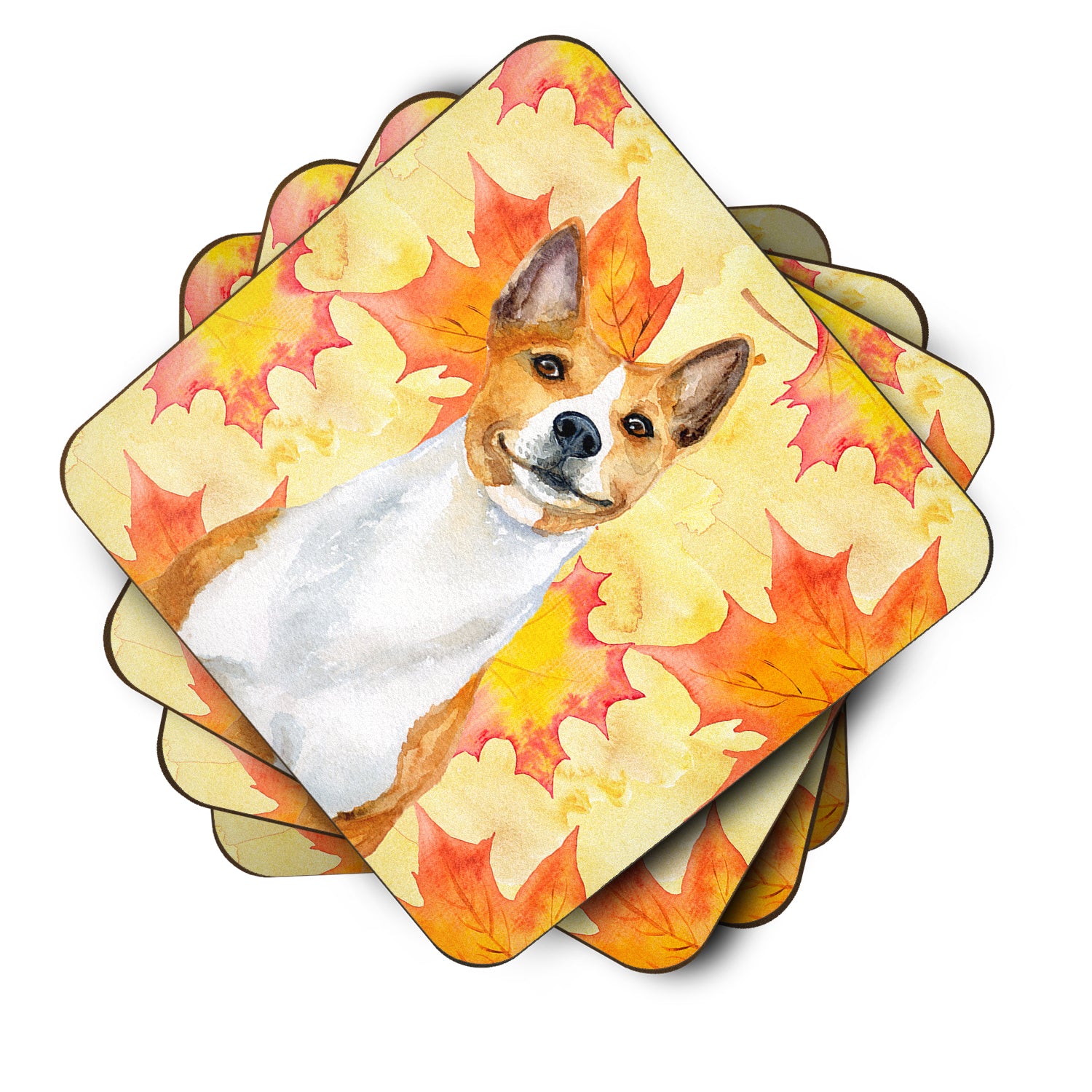 Basenji Fall Foam Coaster Set of 4 BB9953FC - the-store.com