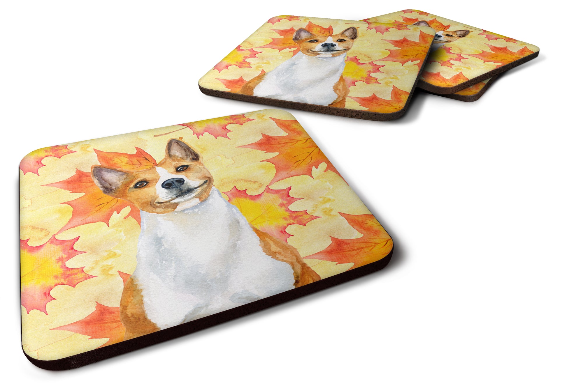 Basenji Fall Foam Coaster Set of 4 BB9953FC - the-store.com