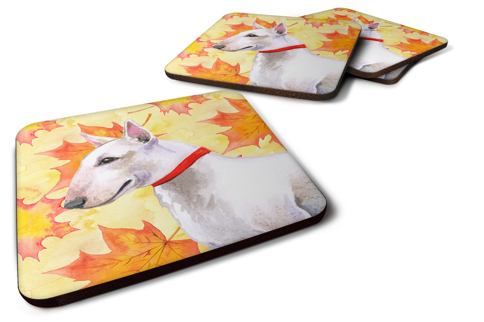 Bull Terrier Fall Foam Coaster Set of 4 BB9954FC - the-store.com