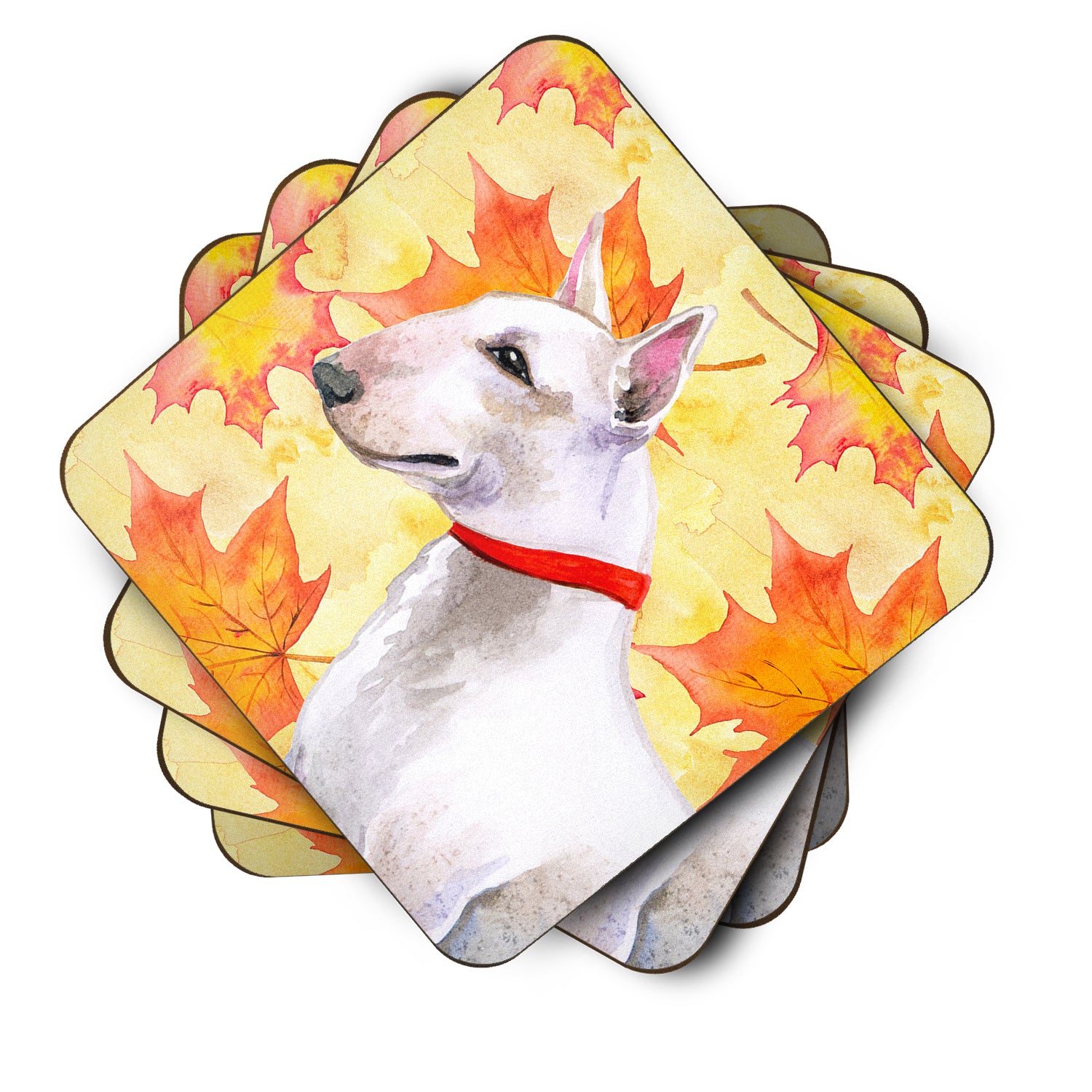 Bull Terrier Fall Foam Coaster Set of 4 BB9954FC - the-store.com