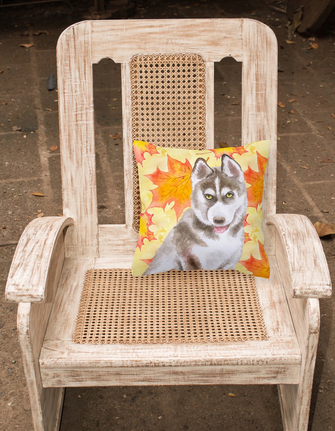 Siberian Husky Grey Fall Fabric Decorative Pillow BB9957PW1818 by Caroline's Treasures