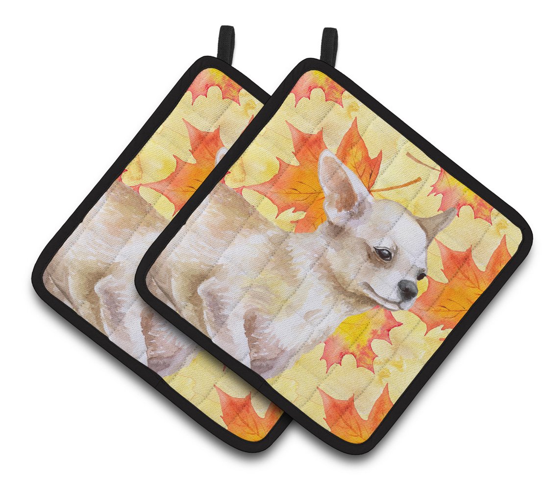 Chihuahua Leg up Fall Pair of Pot Holders BB9958PTHD by Caroline's Treasures