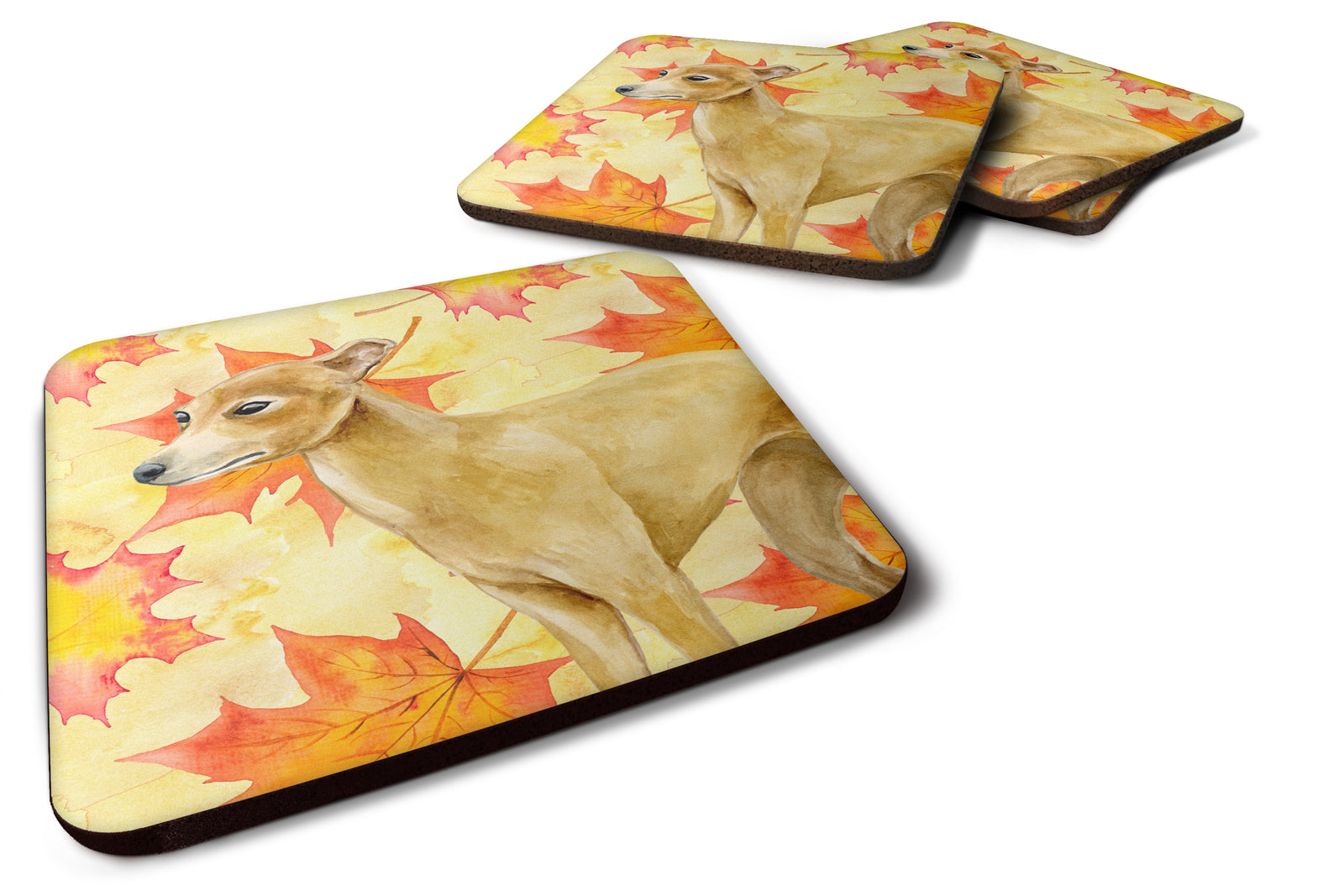 Italian Greyhound Fall Foam Coaster Set of 4 BB9959FC - the-store.com