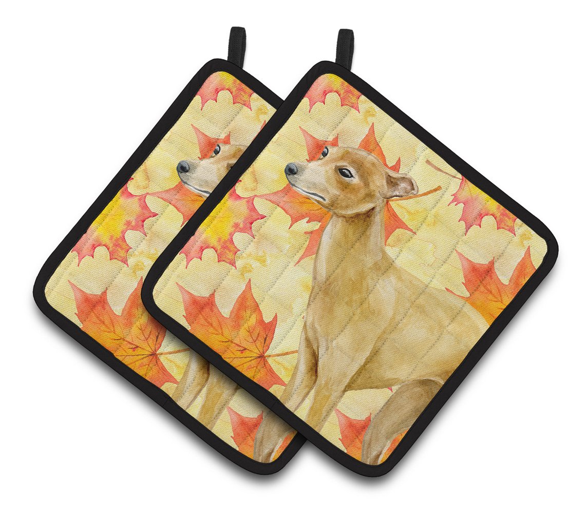 Italian Greyhound Fall Pair of Pot Holders BB9959PTHD by Caroline's Treasures