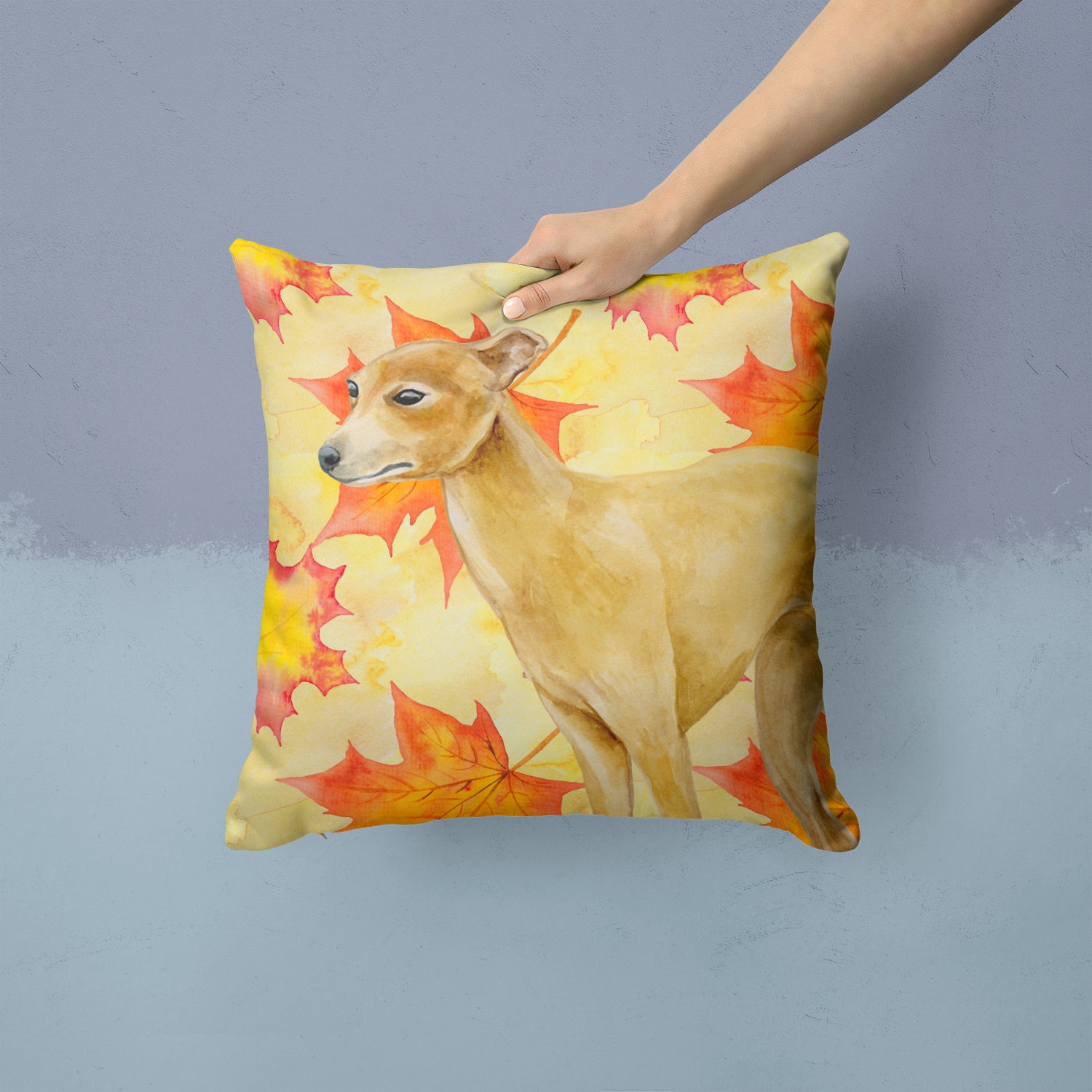 Italian Greyhound Fall Fabric Decorative Pillow BB9959PW1414 - the-store.com