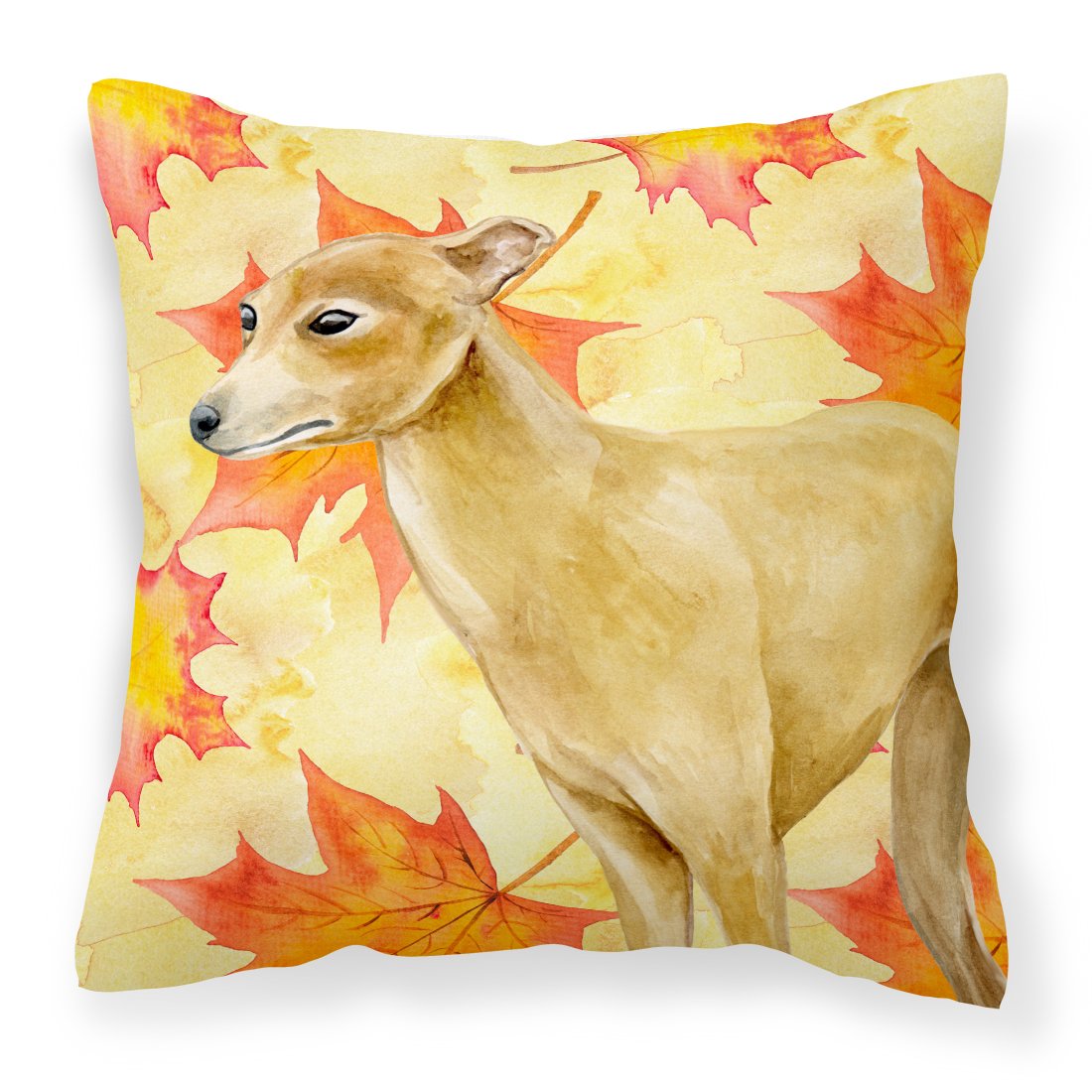 Italian Greyhound Fall Fabric Decorative Pillow BB9959PW1818 by Caroline's Treasures