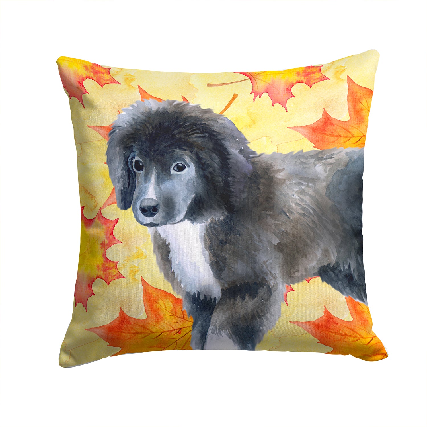 Newfoundland Puppy Fall Fabric Decorative Pillow BB9960PW1414 - the-store.com