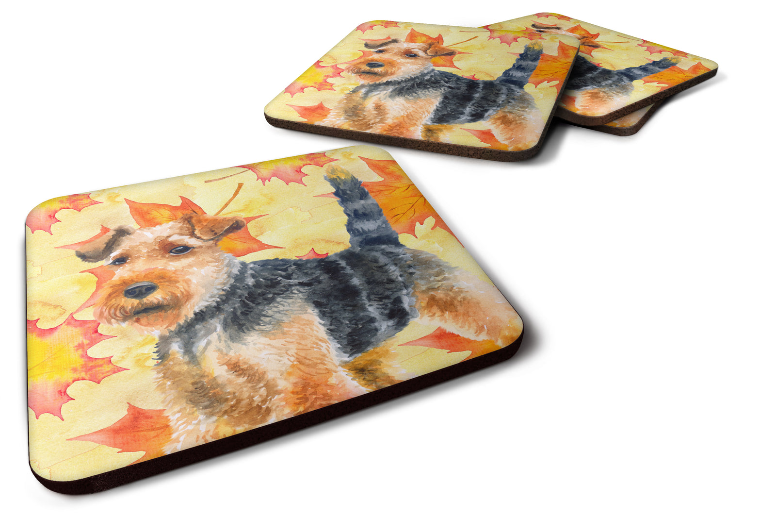 Welsh Terrier Fall Foam Coaster Set of 4 BB9961FC - the-store.com