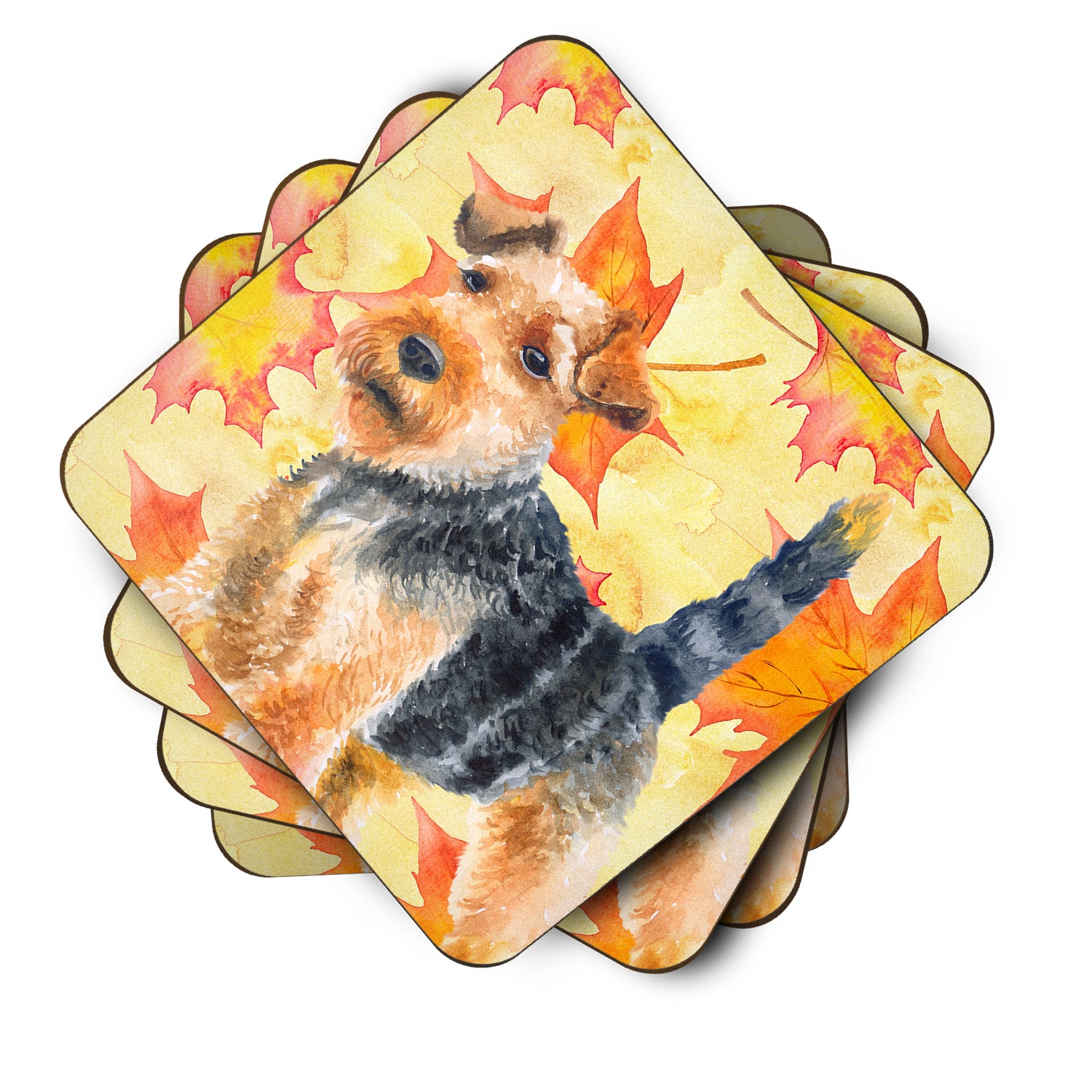 Welsh Terrier Fall Foam Coaster Set of 4 BB9961FC - the-store.com