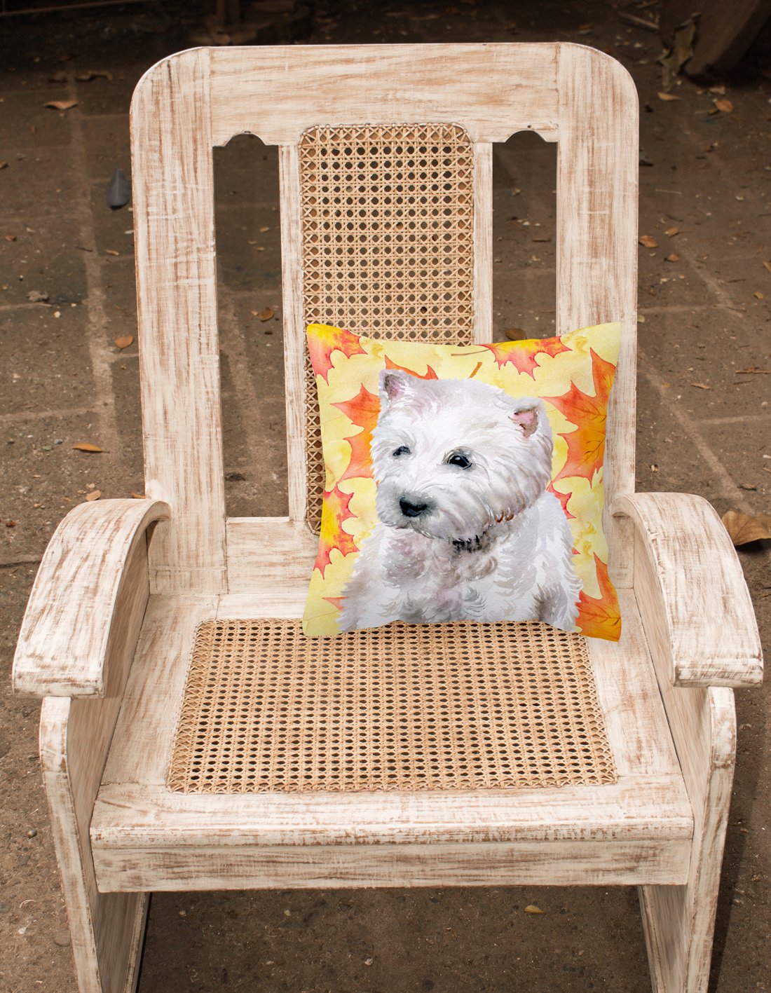 Westie Fall Fabric Decorative Pillow BB9962PW1818 by Caroline's Treasures