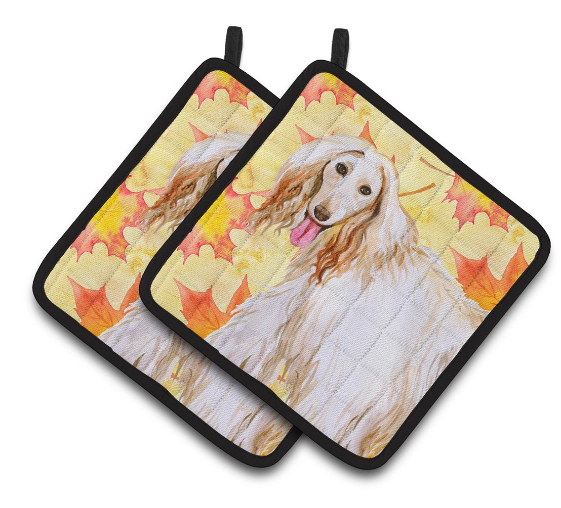 Afghan Hound Fall Pair of Pot Holders BB9963PTHD by Caroline's Treasures