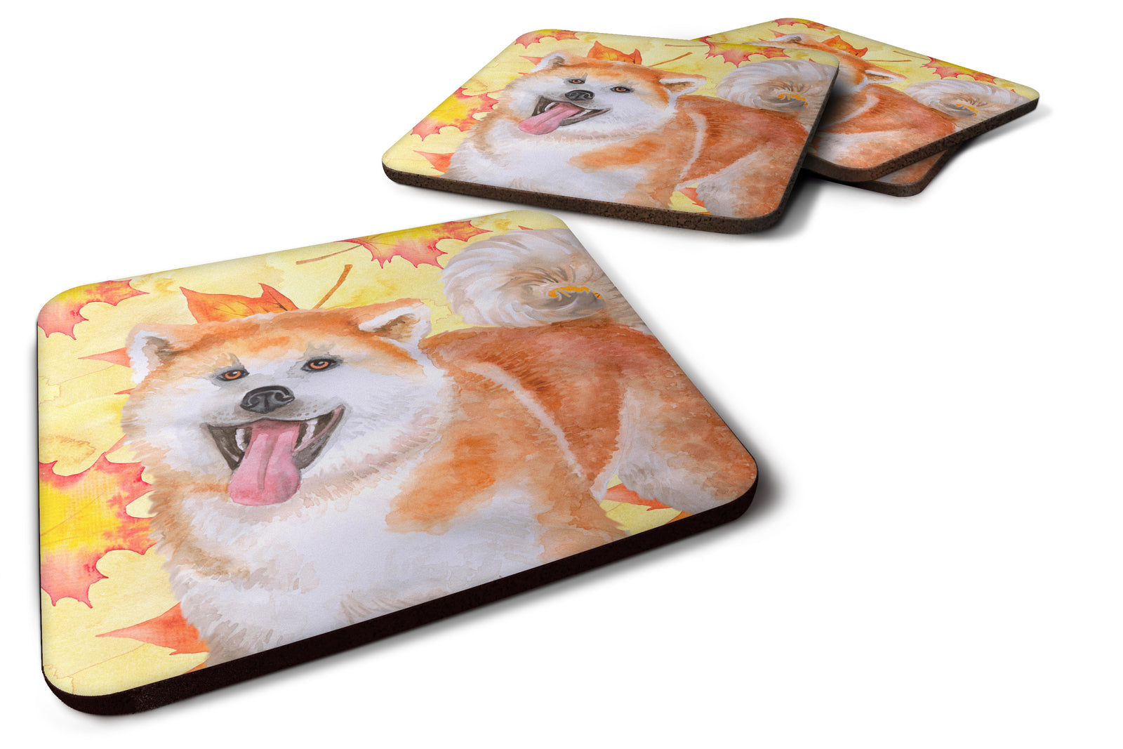 Set of 4 Akita Fall Foam Coasters Set of 4 - the-store.com