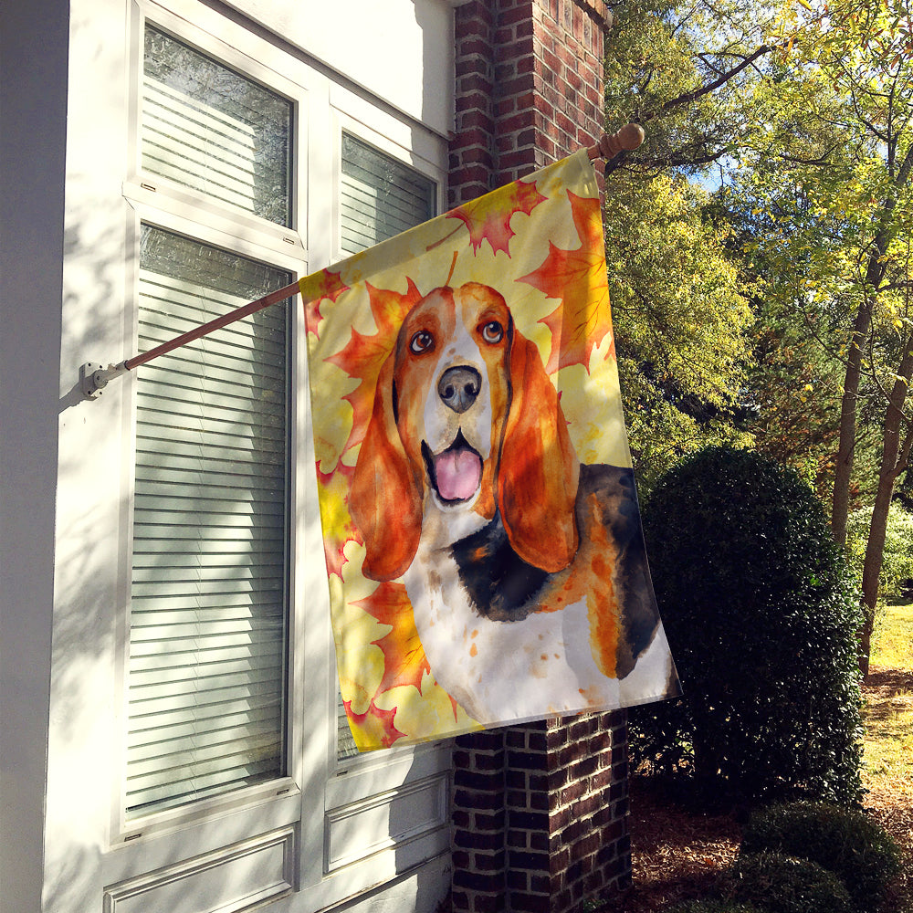 Basset Hound Fall Flag Canvas House Size BB9965CHF  the-store.com.