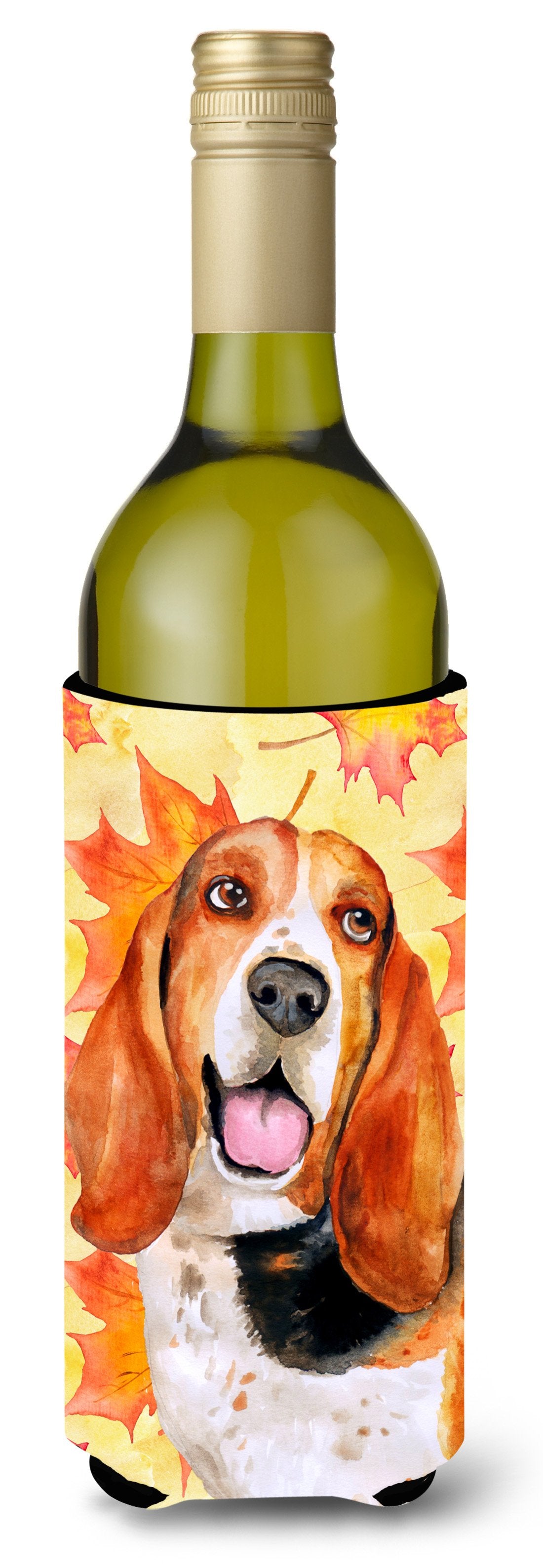 Basset Hound Fall Wine Bottle Beverge Insulator Hugger BB9965LITERK by Caroline's Treasures