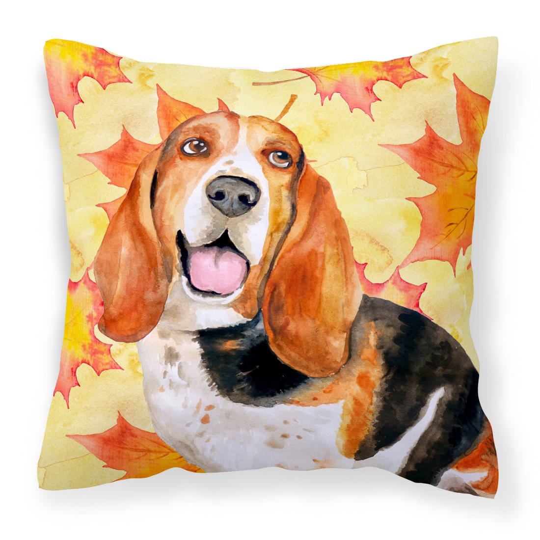 Basset Hound Fall Fabric Decorative Pillow BB9965PW1818 by Caroline's Treasures