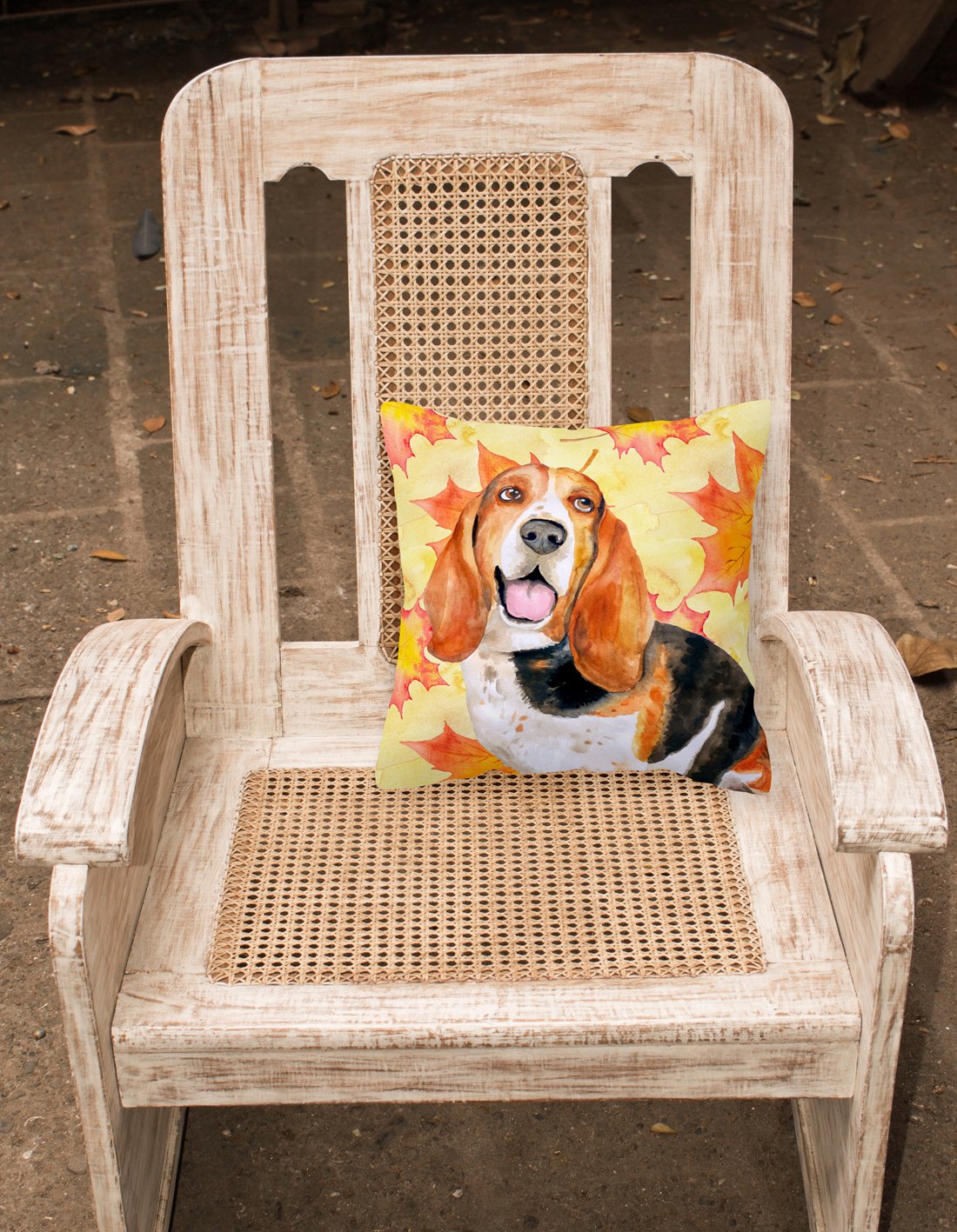 Basset Hound Fall Fabric Decorative Pillow BB9965PW1818 by Caroline's Treasures