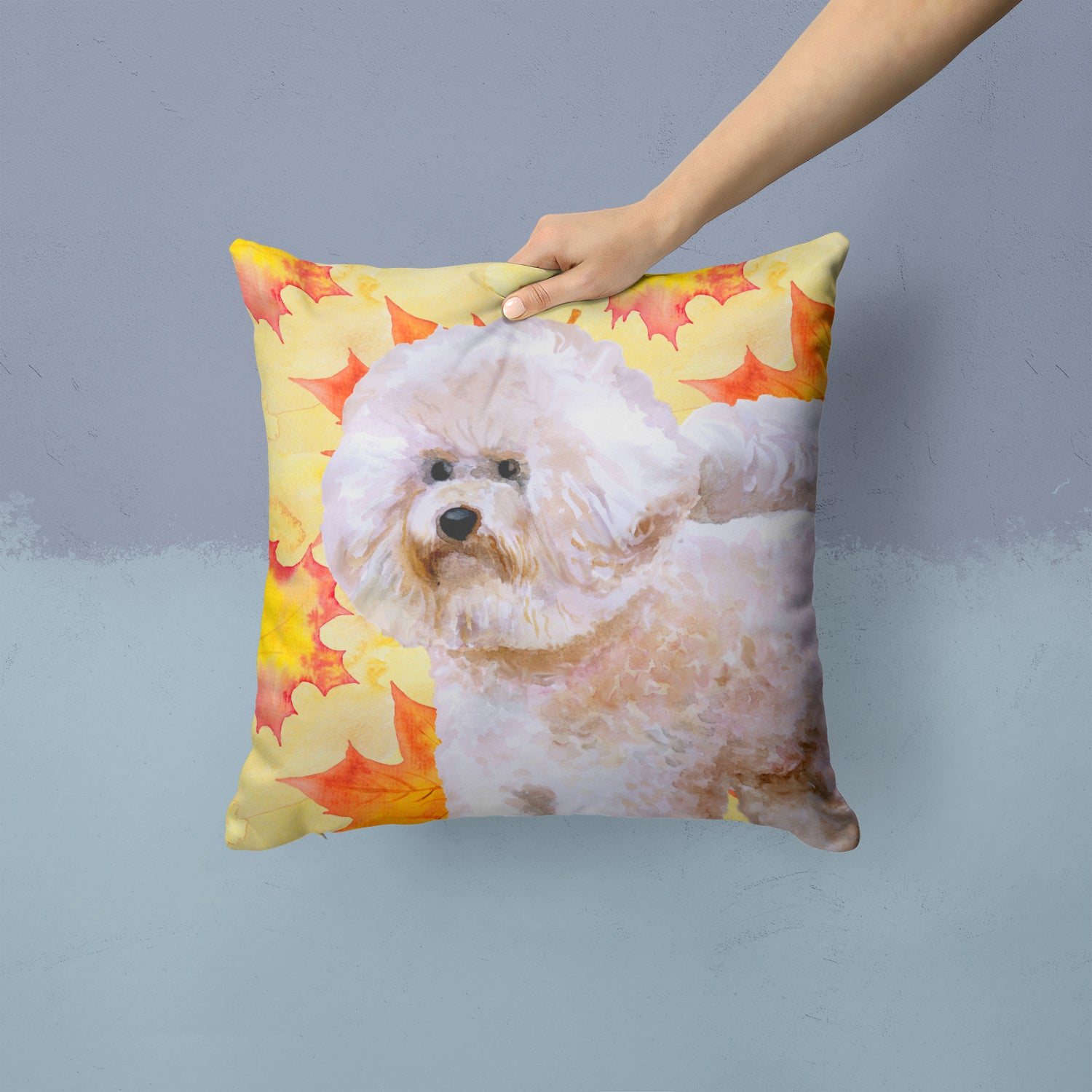 Bichon Frise #2 Fall Fabric Decorative Pillow BB9966PW1414 - the-store.com