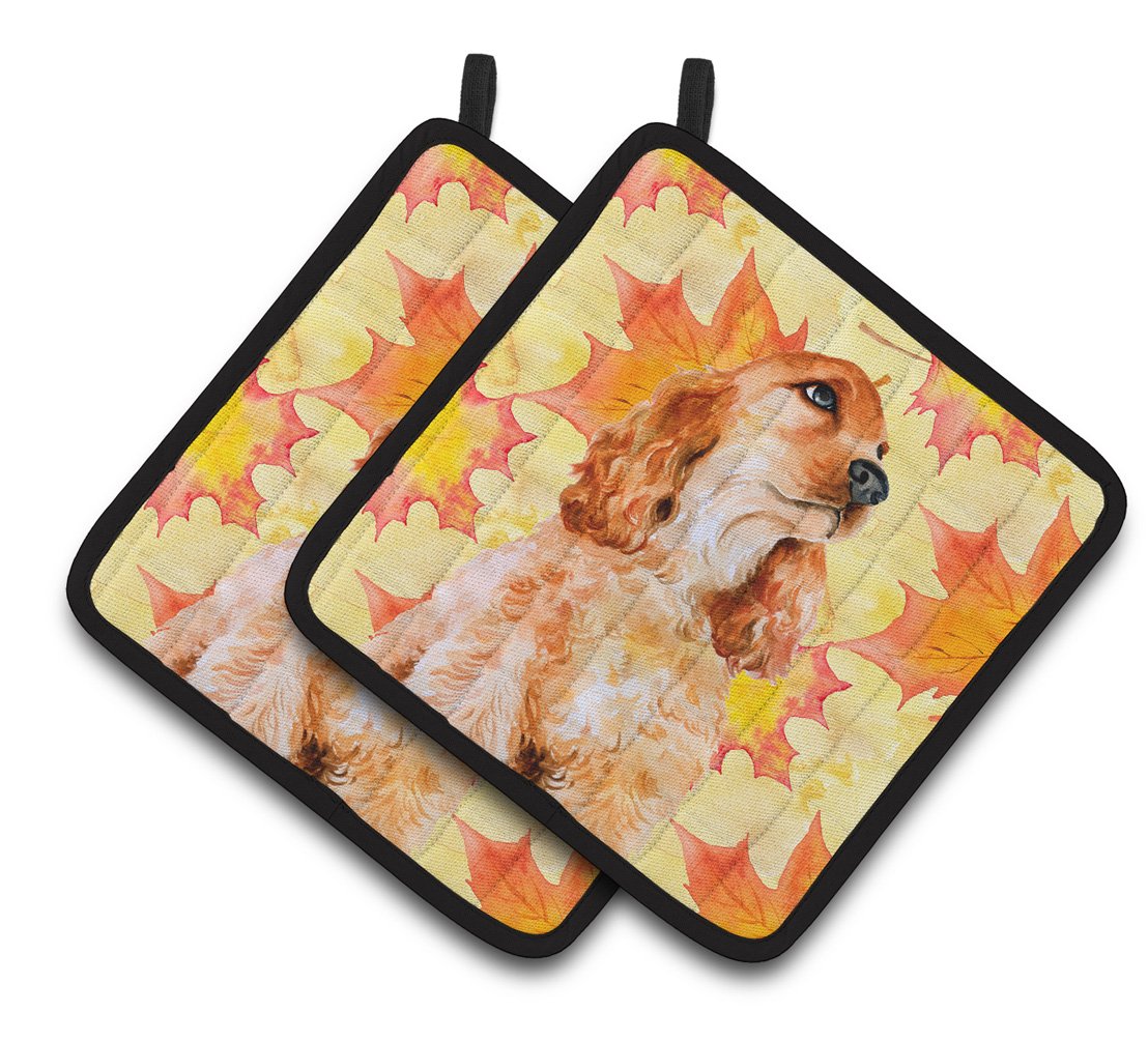 Cocker Spaniel Fall Pair of Pot Holders BB9967PTHD by Caroline's Treasures