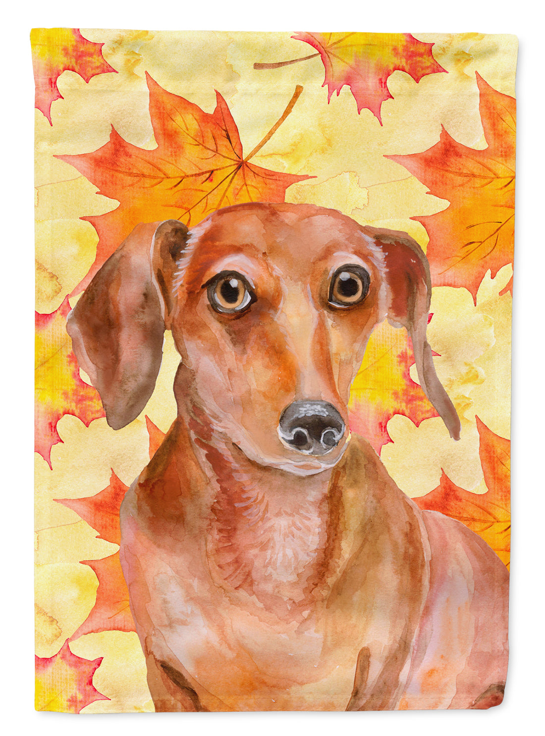 Red Dachshund Fall Flag Canvas House Size BB9968CHF  the-store.com.