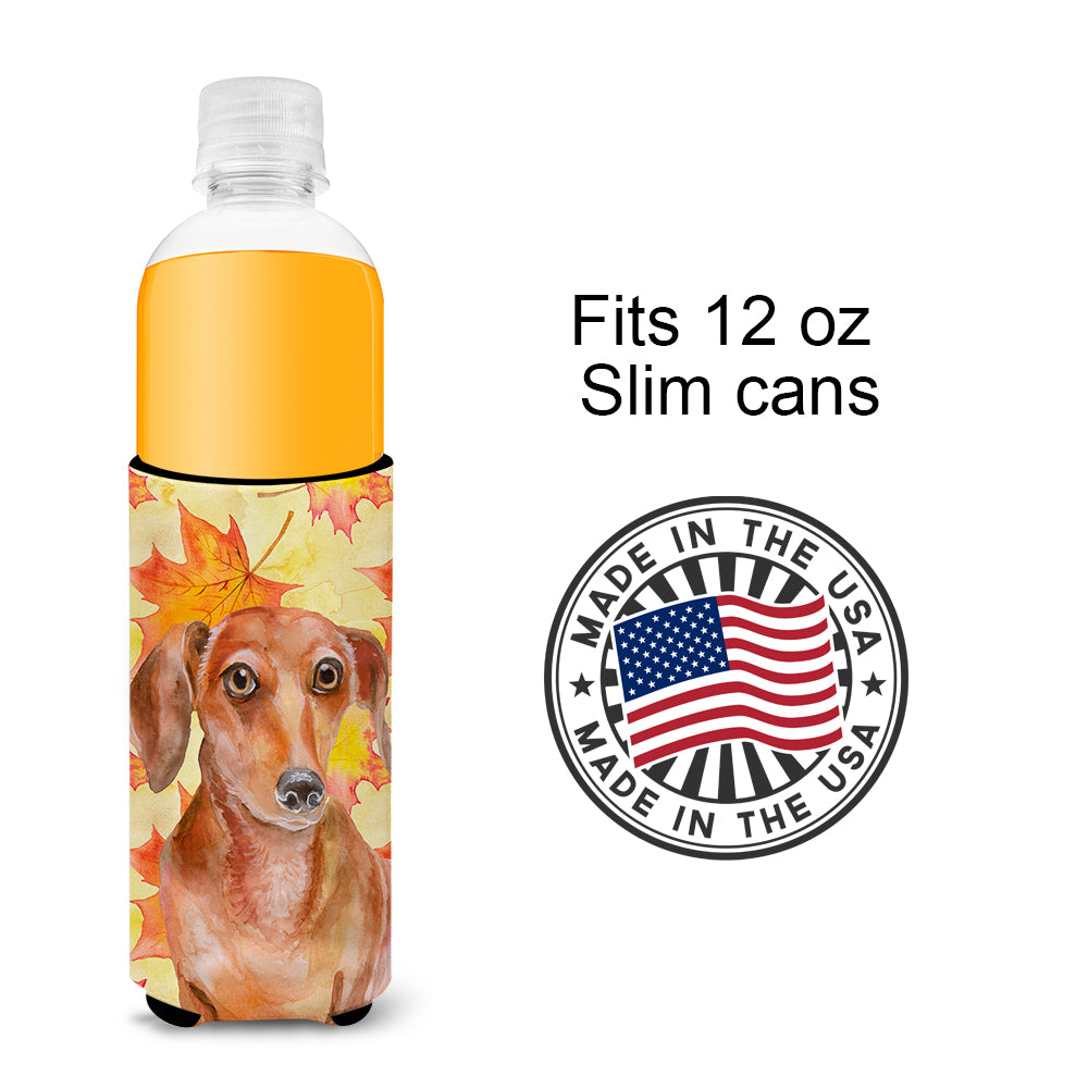 Red Dachshund Fall  Ultra Hugger for slim cans BB9968MUK  the-store.com.