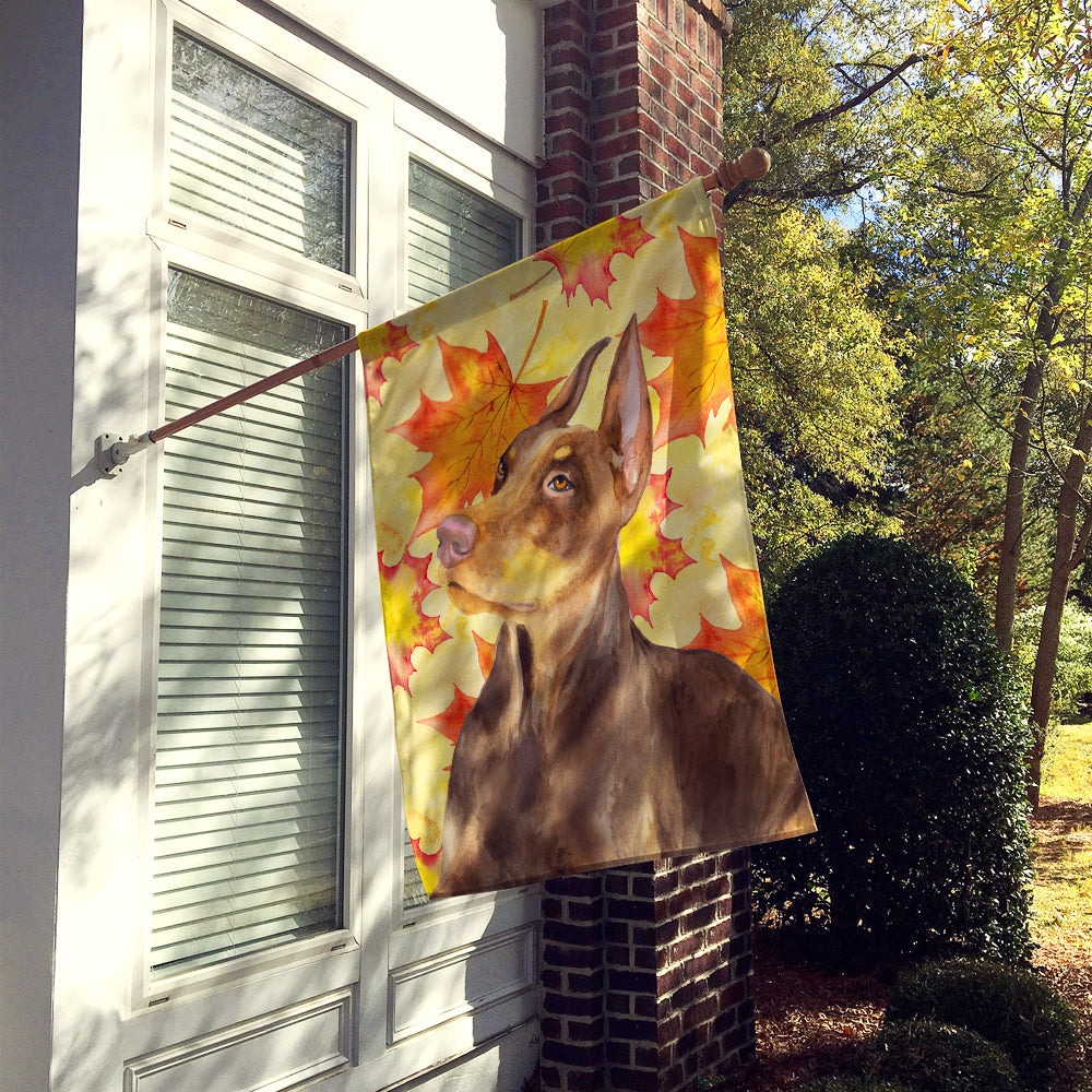 Doberman Pinscher Fall Flag Canvas House Size BB9970CHF  the-store.com.