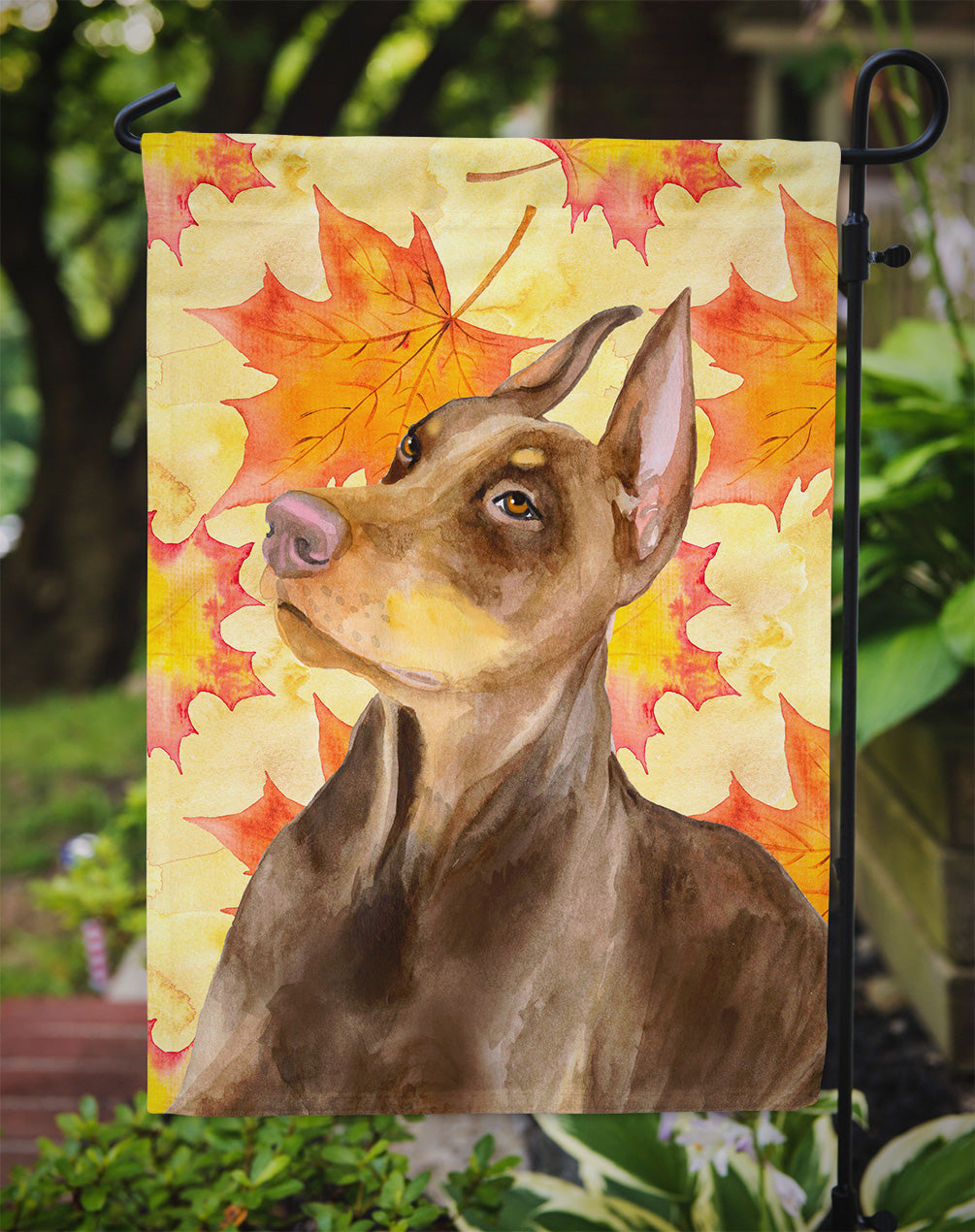 Doberman Pinscher Fall Flag Garden Size BB9970GF  the-store.com.