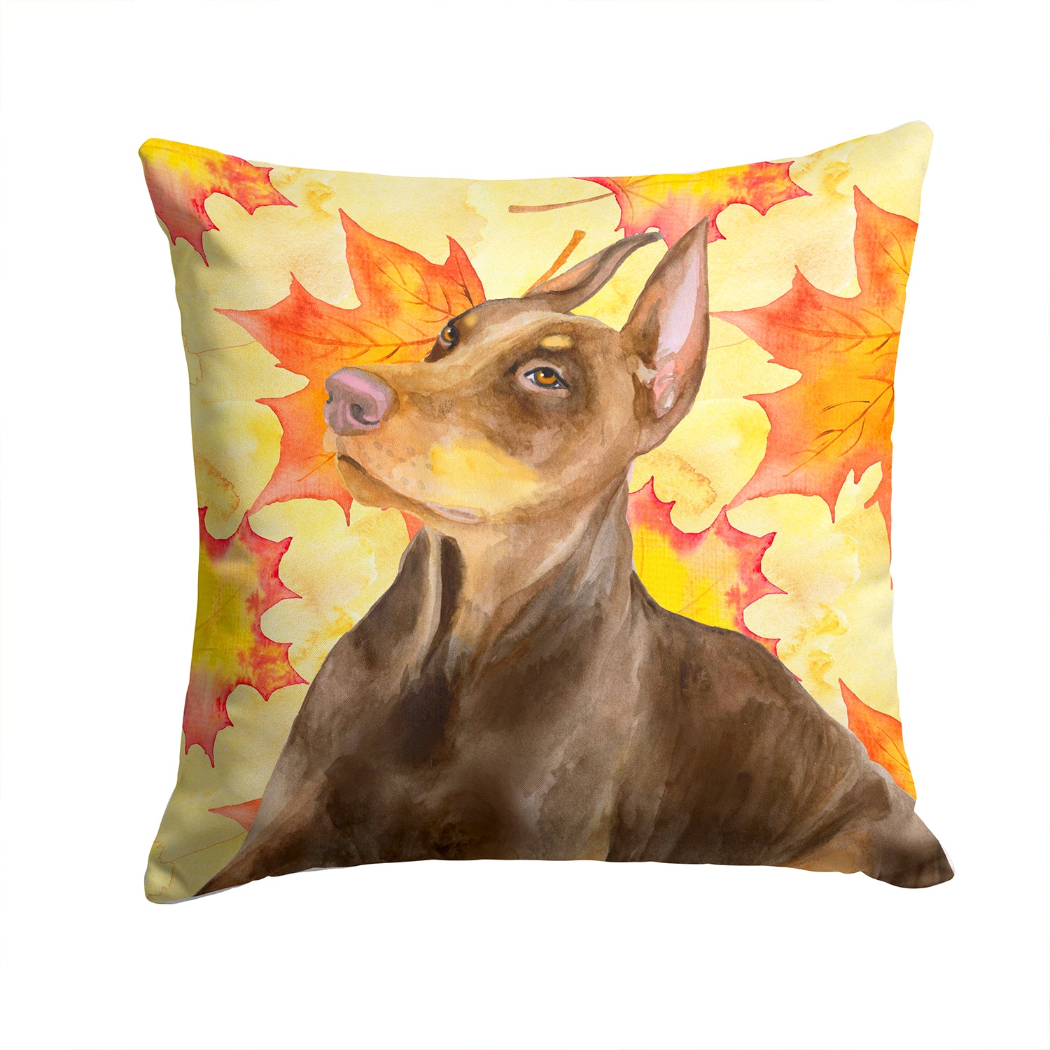 Doberman Pinscher Fall Fabric Decorative Pillow BB9970PW1414 - the-store.com