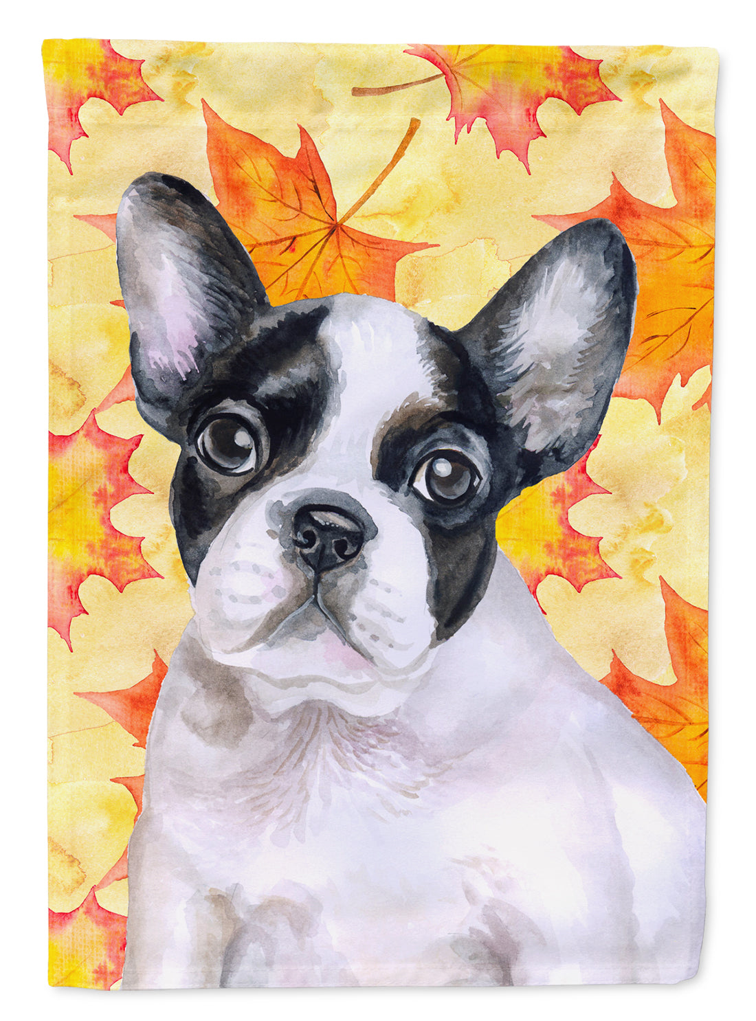 French Bulldog Black White Fall Flag Canvas House Size BB9971CHF  the-store.com.