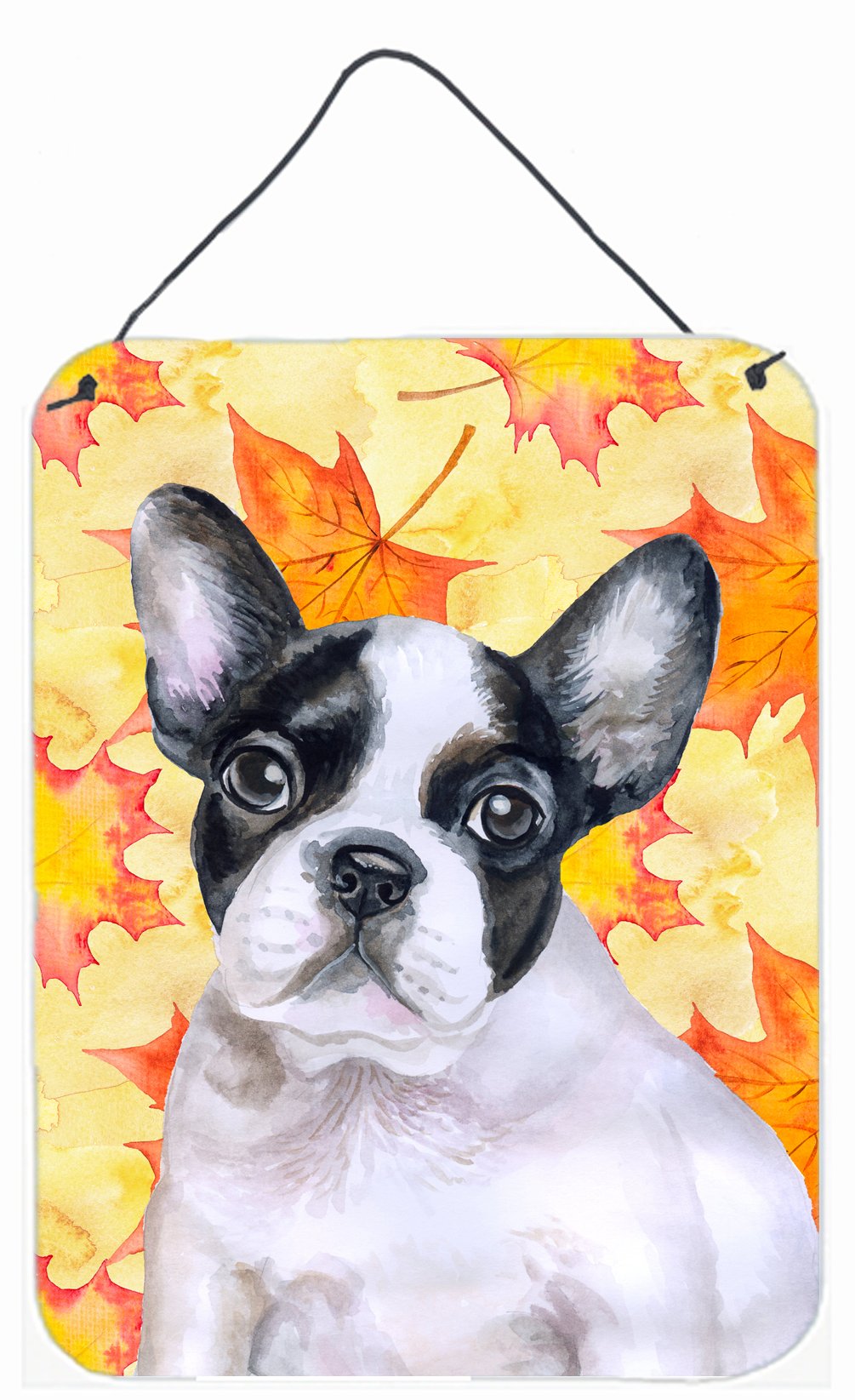 French Bulldog Black White Fall Wall or Door Hanging Prints BB9971DS1216 by Caroline's Treasures