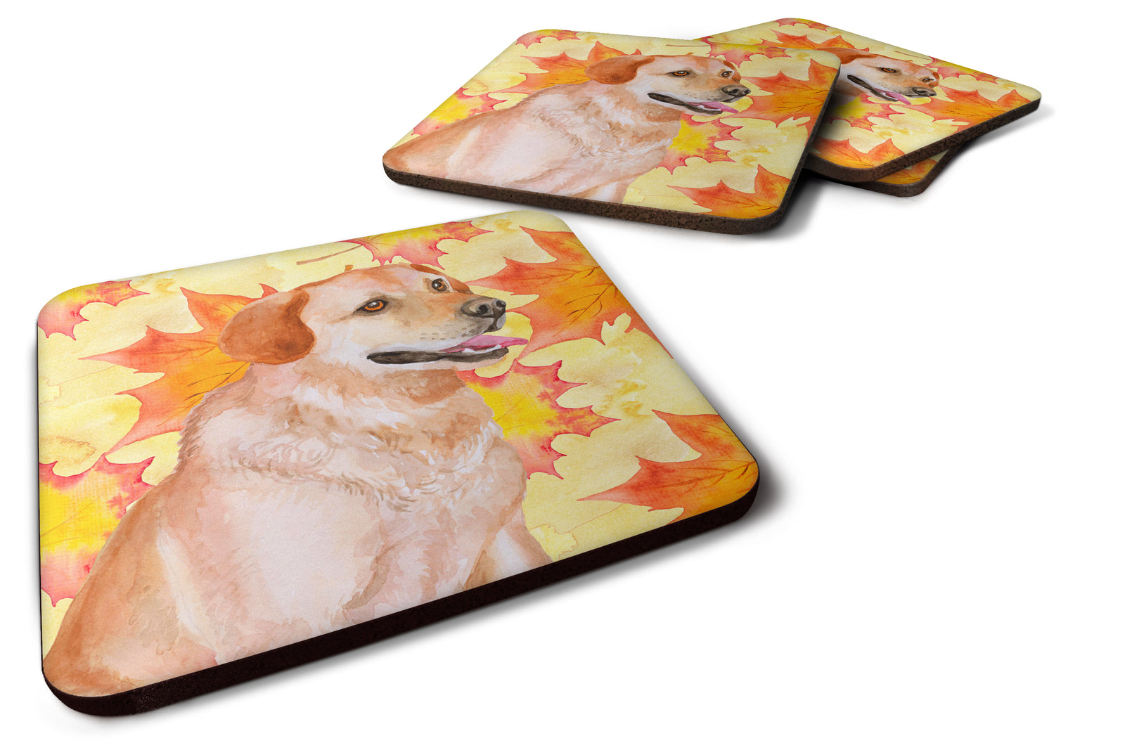 Labrador Retriever Fall Foam Coaster Set of 4 BB9975FC - the-store.com