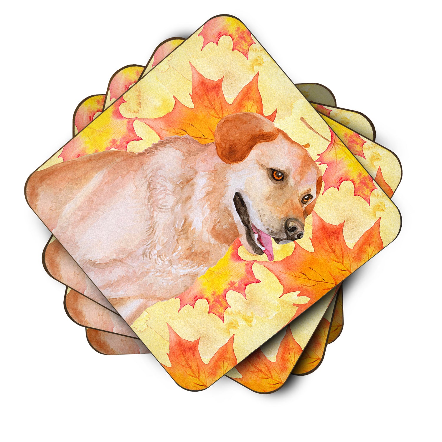 Labrador Retriever Fall Foam Coaster Set of 4 BB9975FC - the-store.com