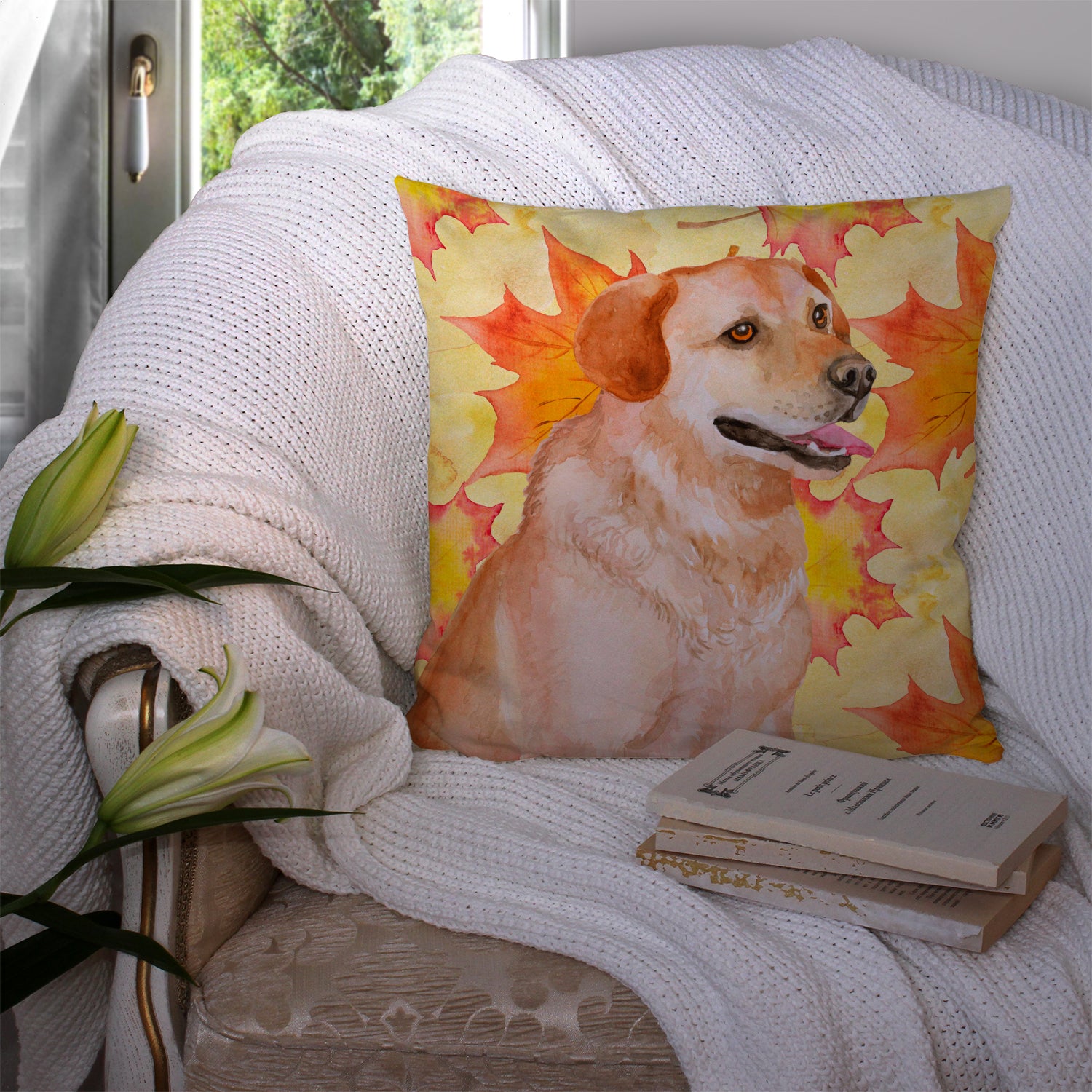 Labrador Retriever Fall Fabric Decorative Pillow BB9975PW1414 - the-store.com