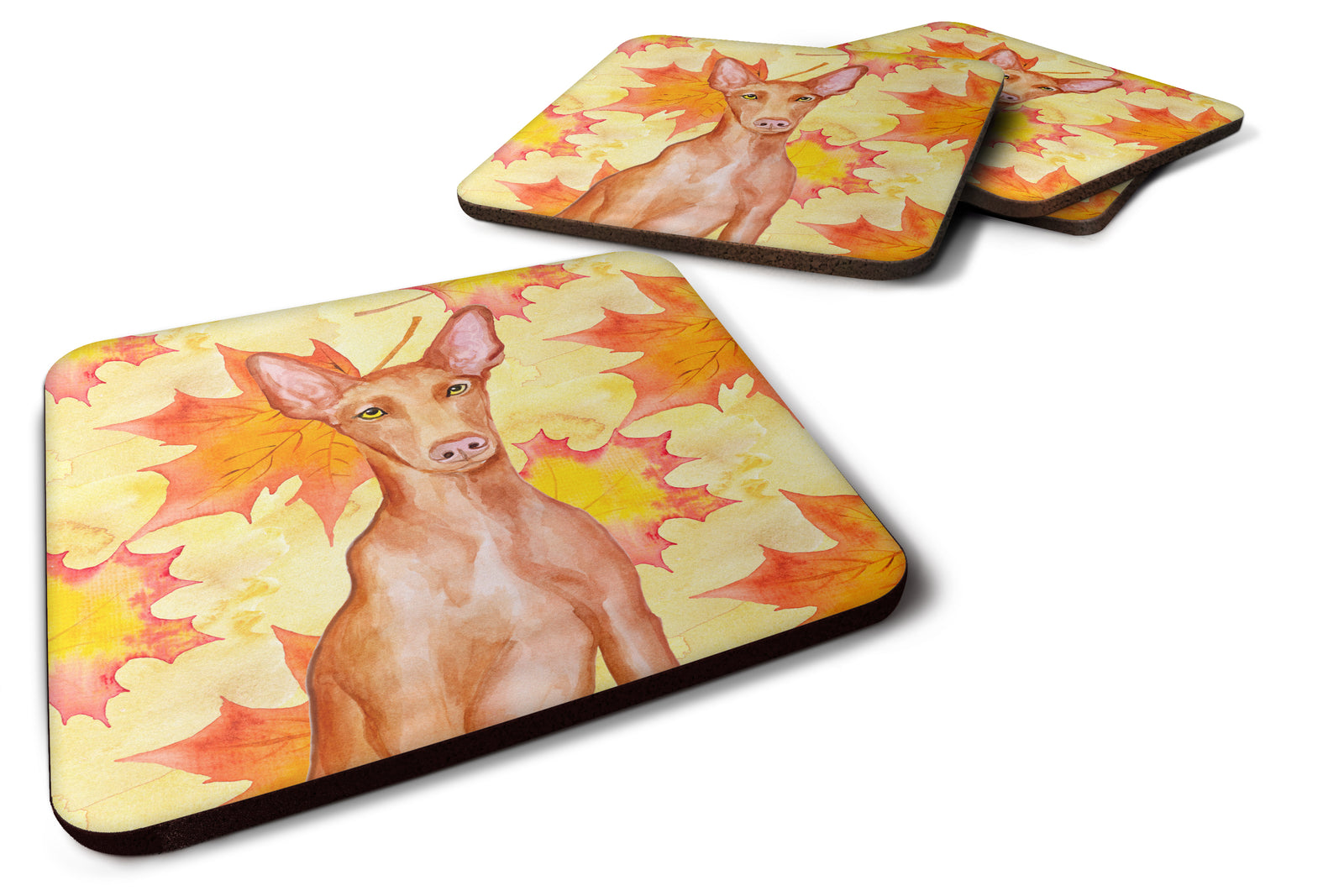 Pharaoh Hound Fall Foam Coaster Set of 4 BB9976FC - the-store.com