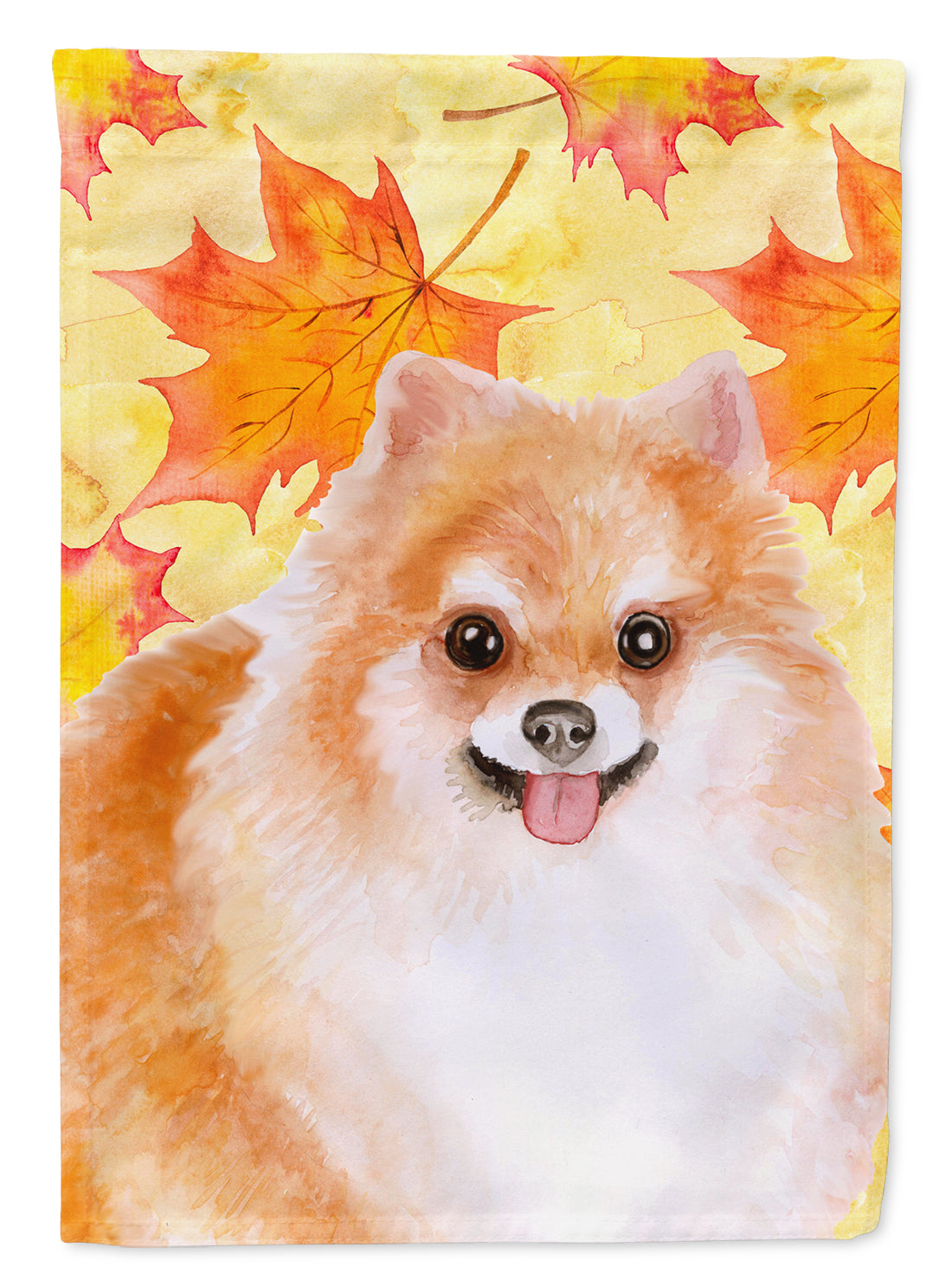 Pomeranian #2 Fall Flag Canvas House Size BB9977CHF  the-store.com.