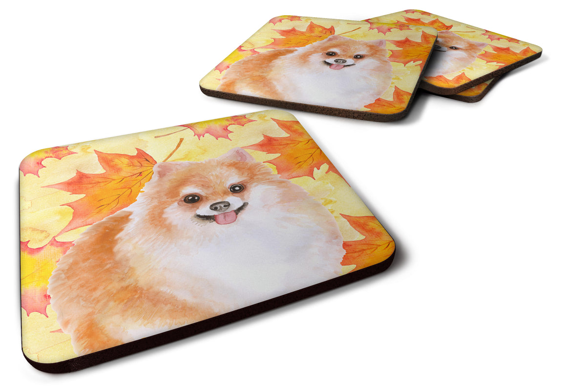 Pomeranian #2 Fall Foam Coaster Set of 4 BB9977FC - the-store.com