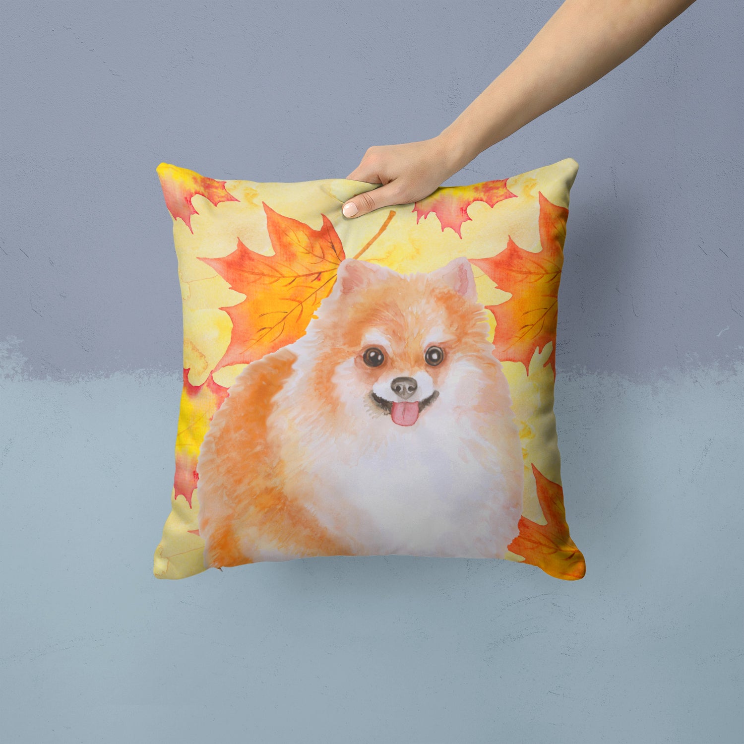 Pomeranian #2 Fall Fabric Decorative Pillow BB9977PW1414 - the-store.com