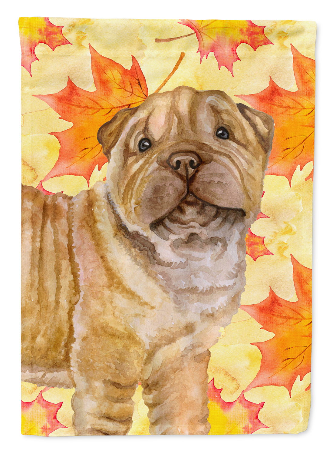 Shar Pei Puppy Fall Flag Canvas House Size BB9980CHF  the-store.com.