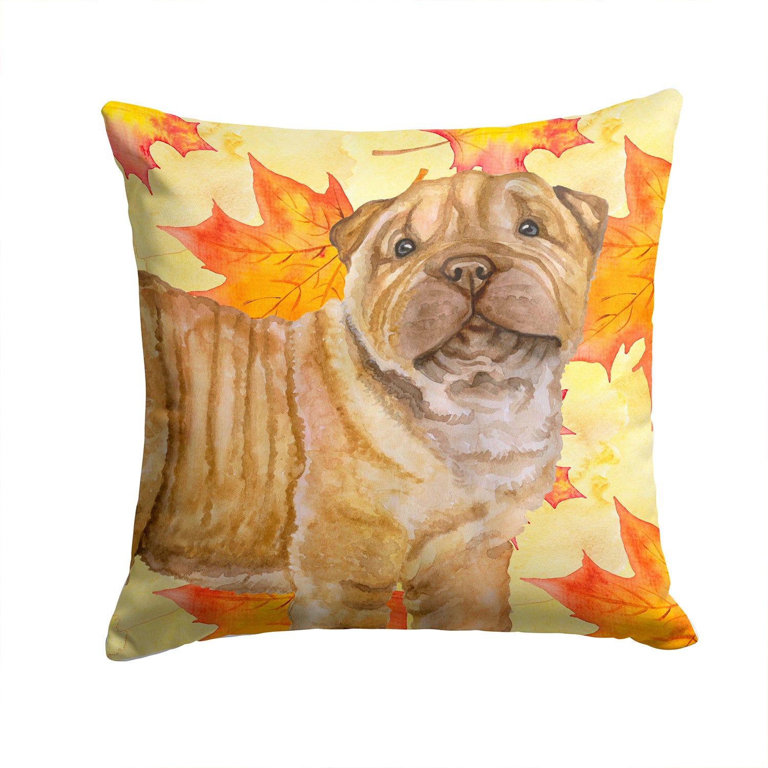 Shar Pei Puppy Fall Fabric Decorative Pillow BB9980PW1414 - the-store.com